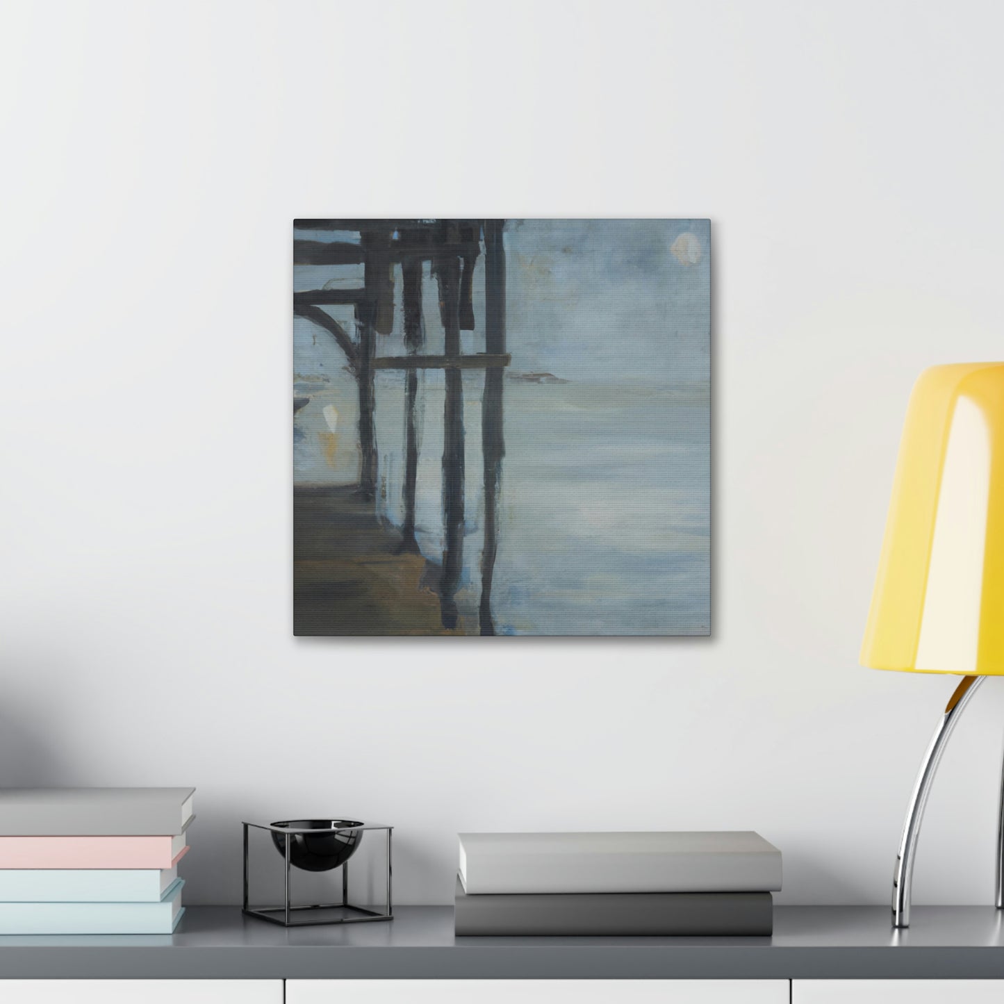 "Pier At Dusk Glows" - Canvas