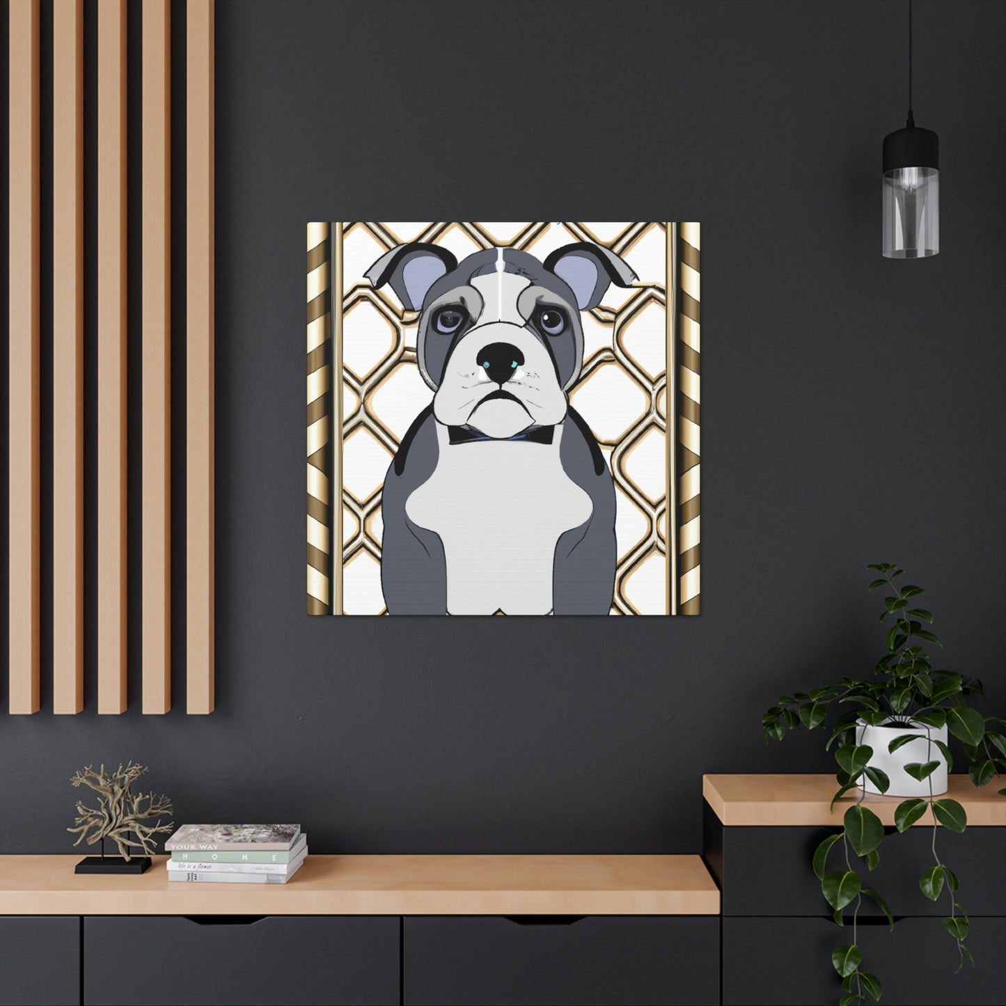 "Bulldog in Deco Style" - Canvas