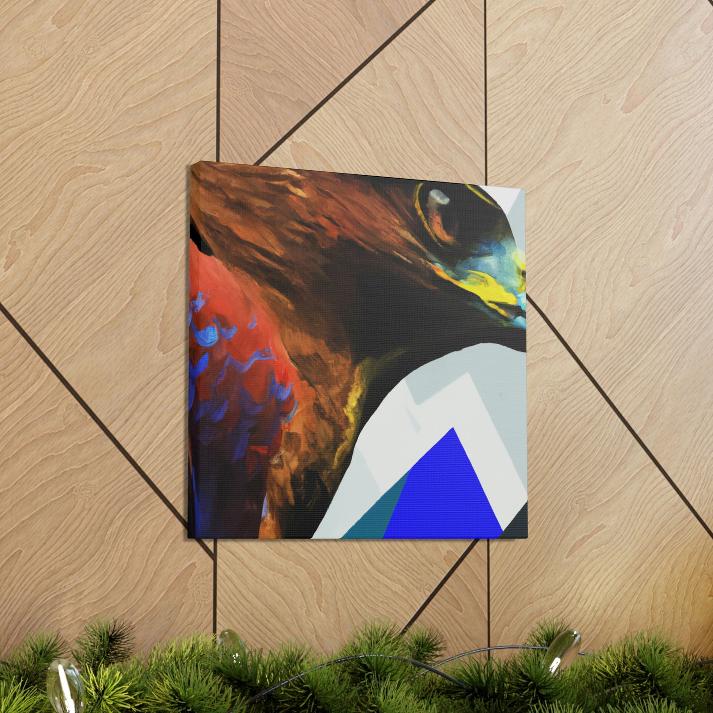 Hawk In Flight Mosaic - Canvas