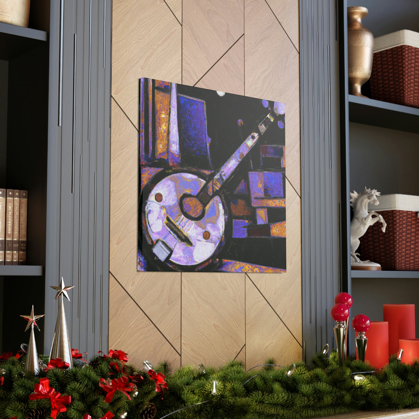 "Banjo in Blue Music" - Canvas