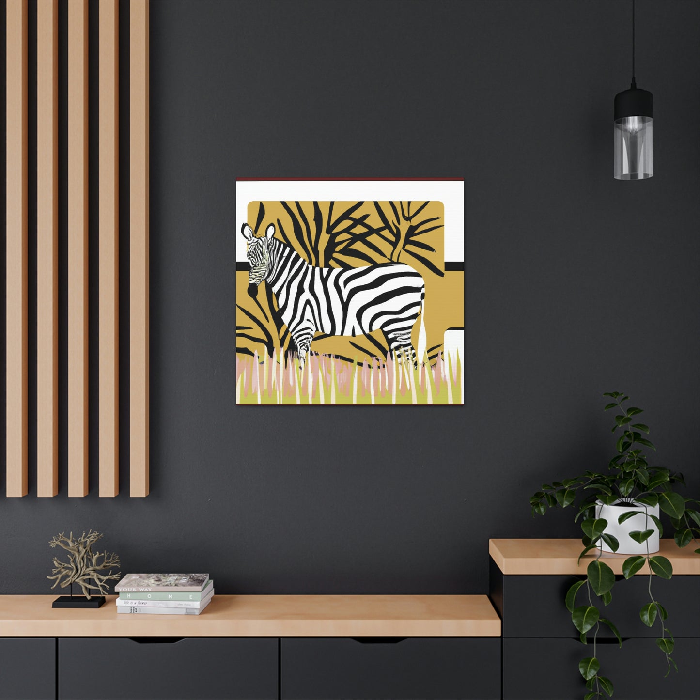 "Gilded Zebra Splendor" - Canvas