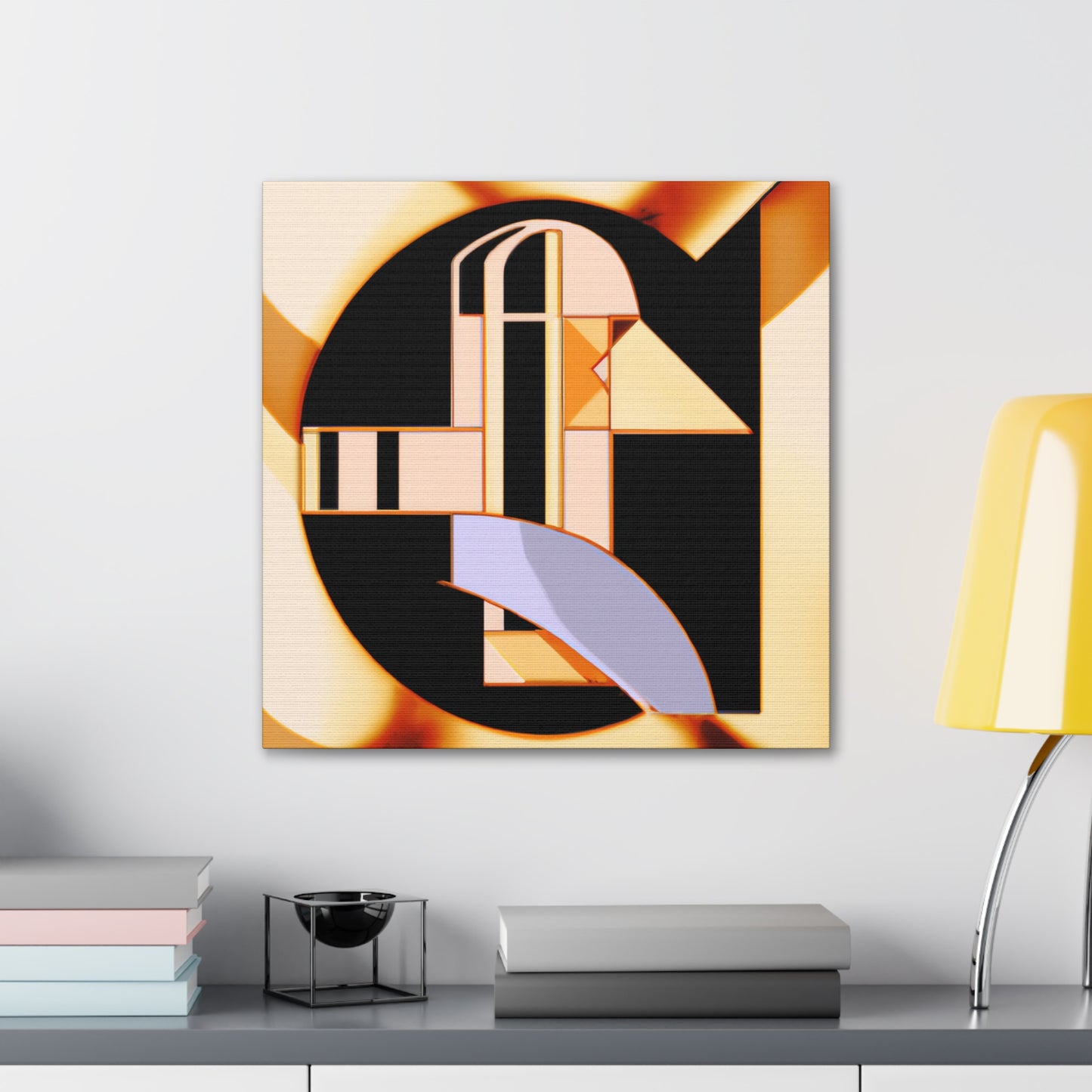 "Gleaming Art Deco Sun" - Canvas