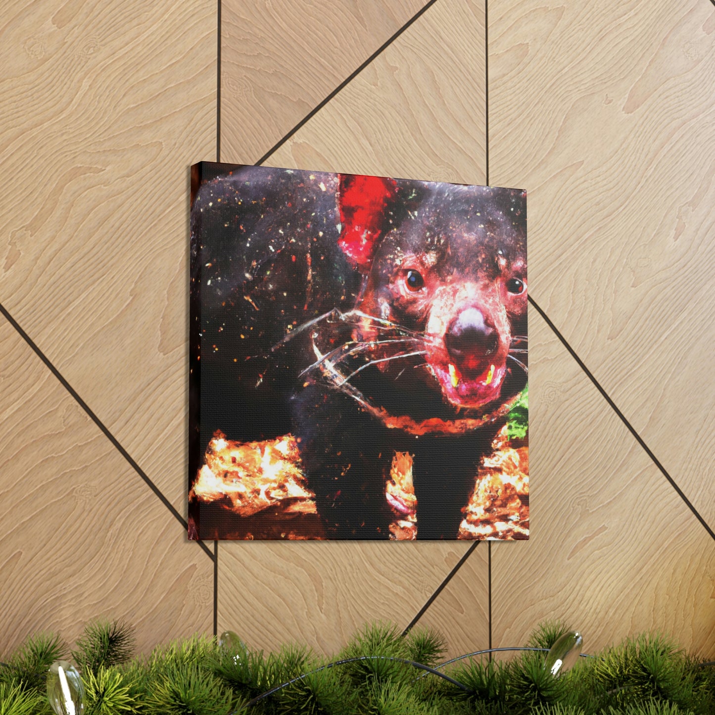 "Tasmanian Devil Pointillism" - Canvas