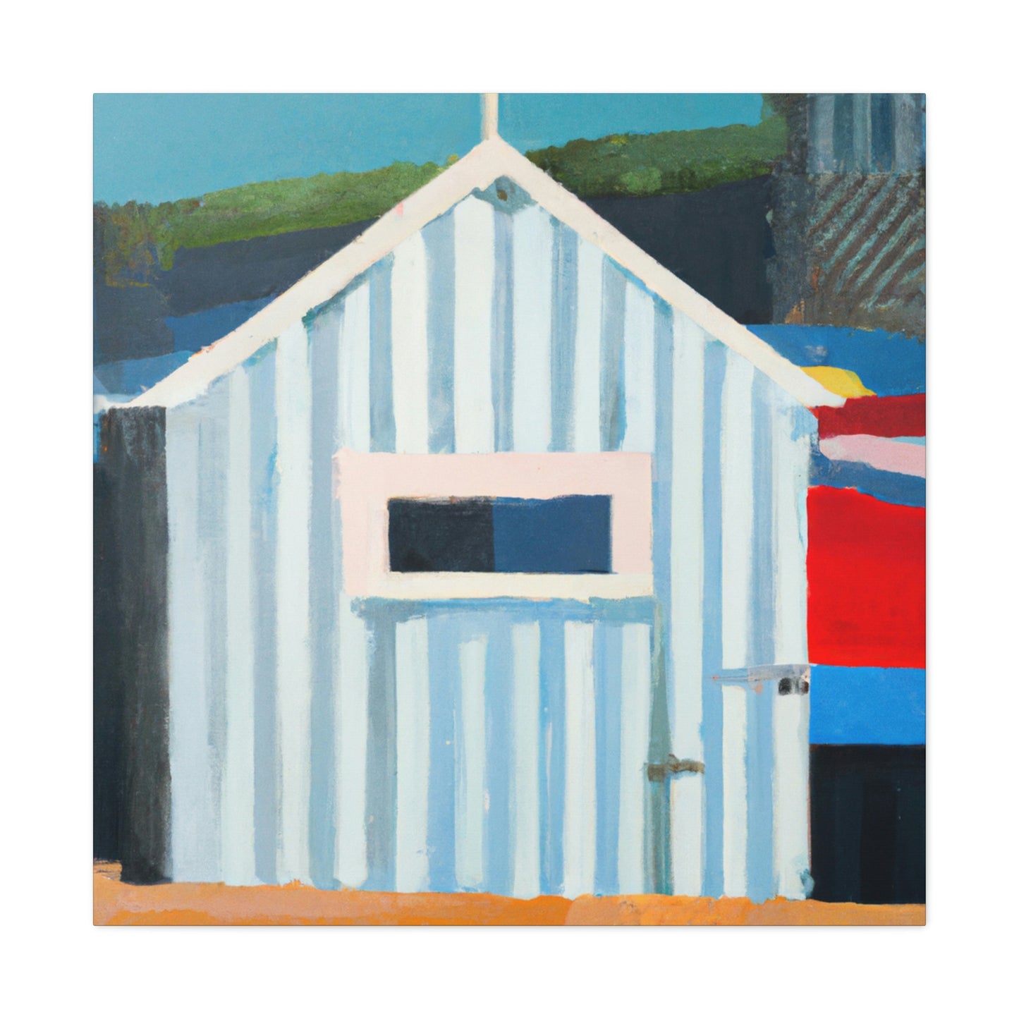 "Beach Hut Majesty 1940s" - Canvas