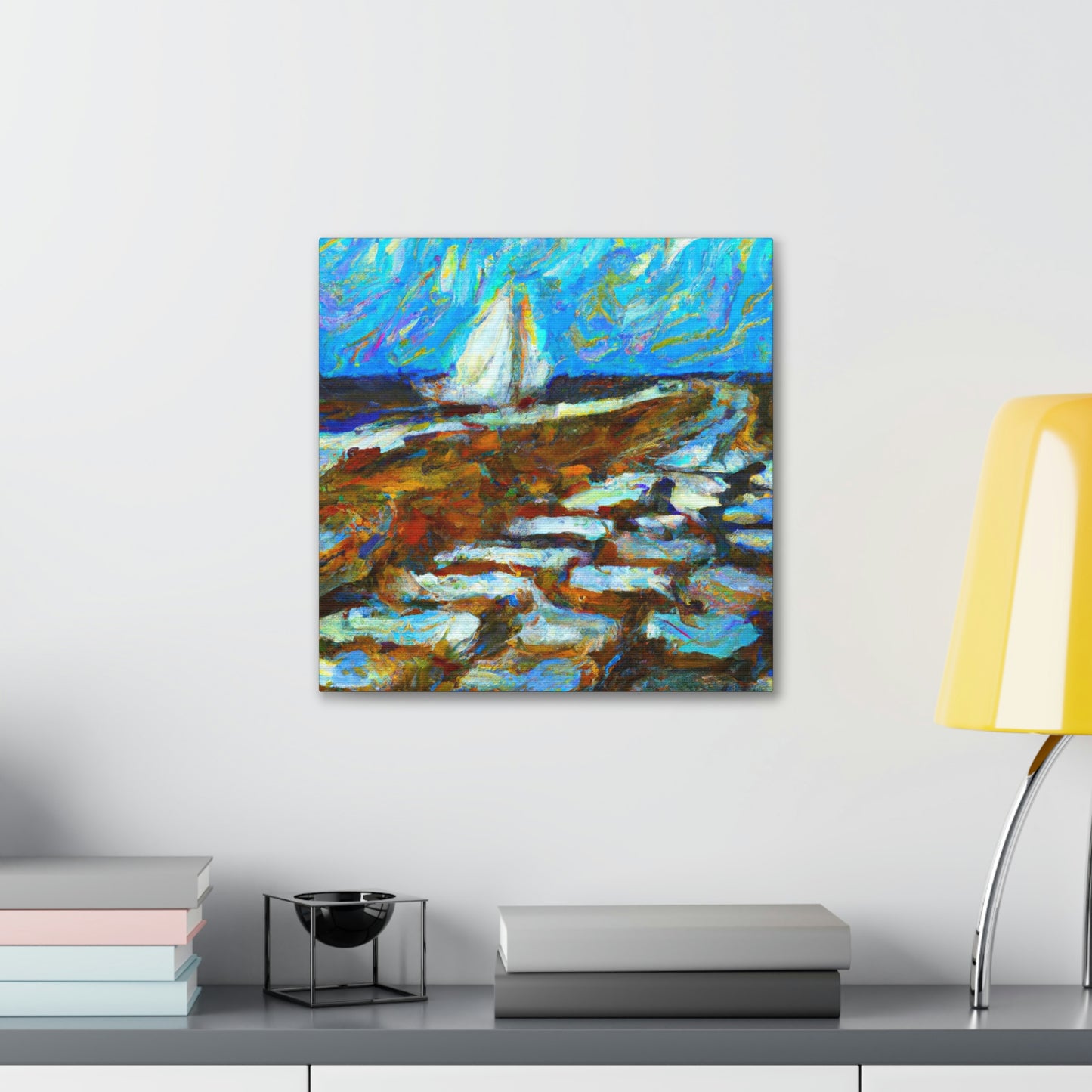 Seawall on the Shore - Canvas