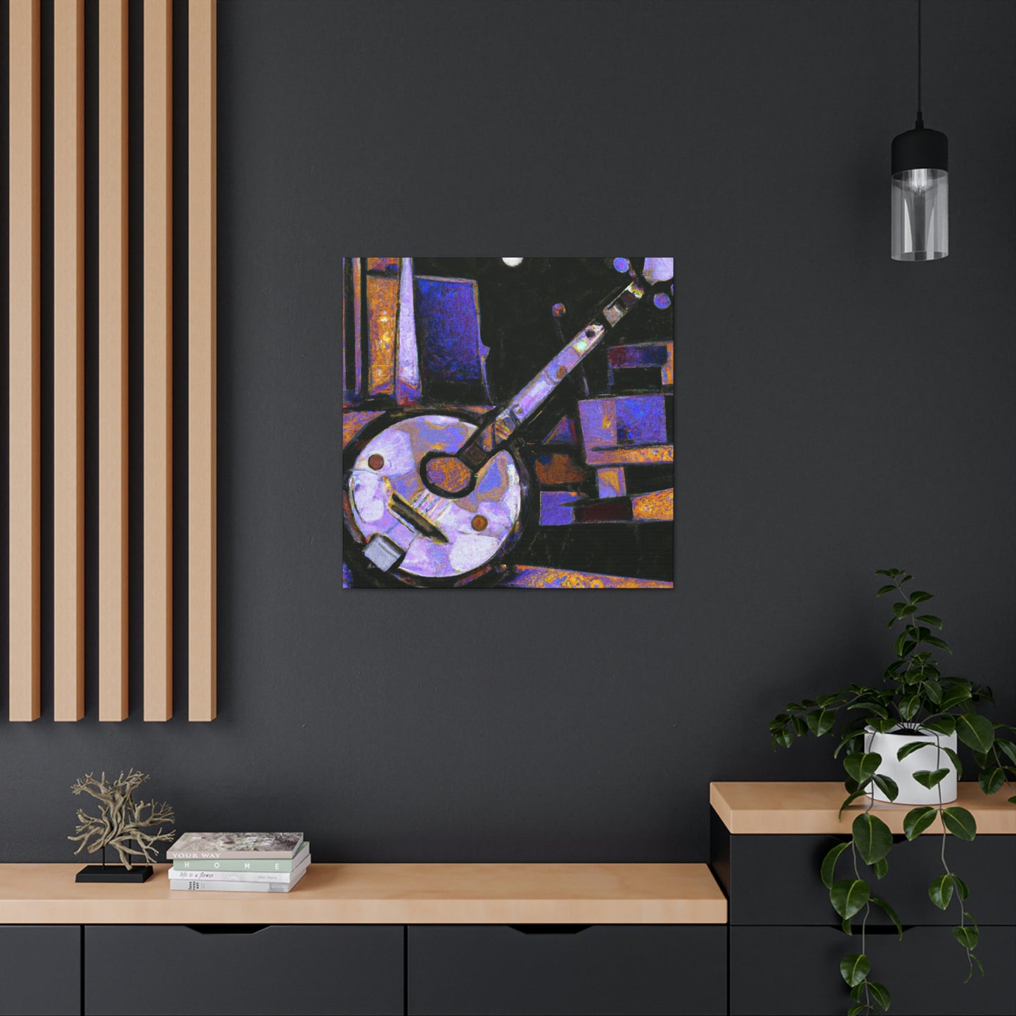 "Banjo in Blue Music" - Canvas