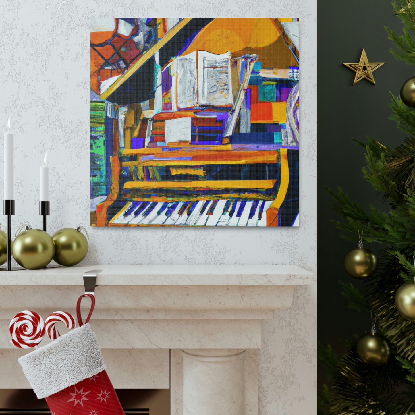 "Piano's Musical Reflection" - Canvas