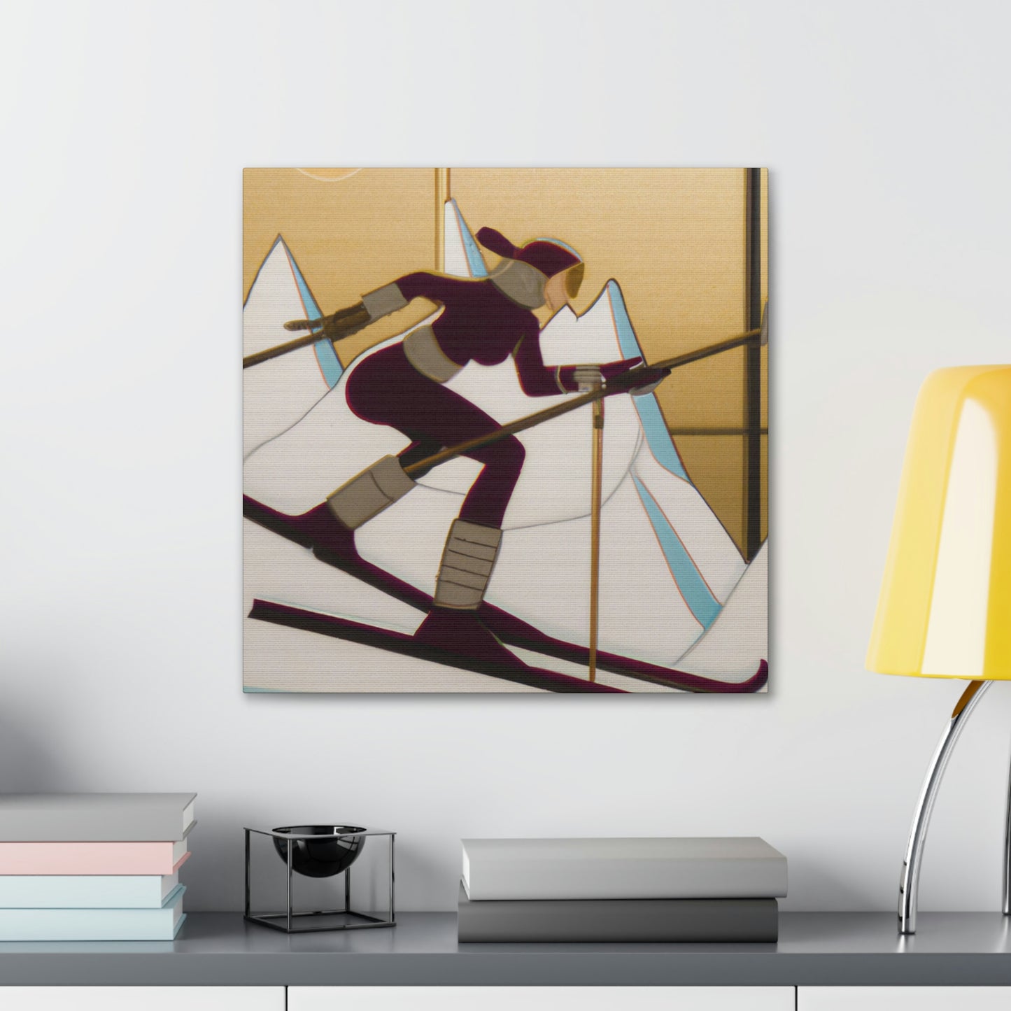 Gleaming Ski Slalom - Canvas