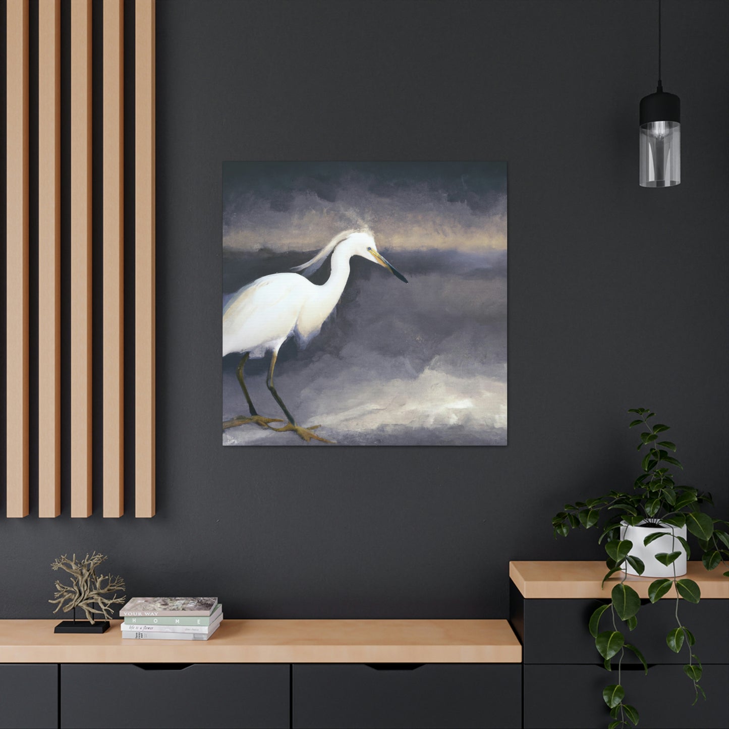 "Whiteness of Egret Winter" - Canvas