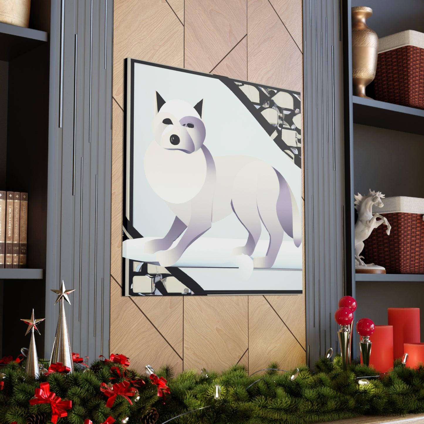 Frosty Art Deco Fox - Canvas