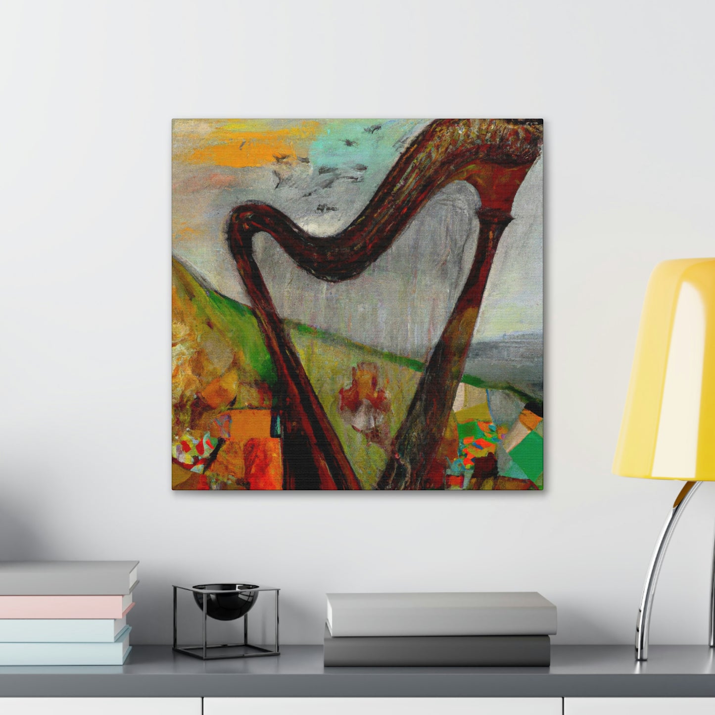 "Harp in Harmonious Colors" - Canvas