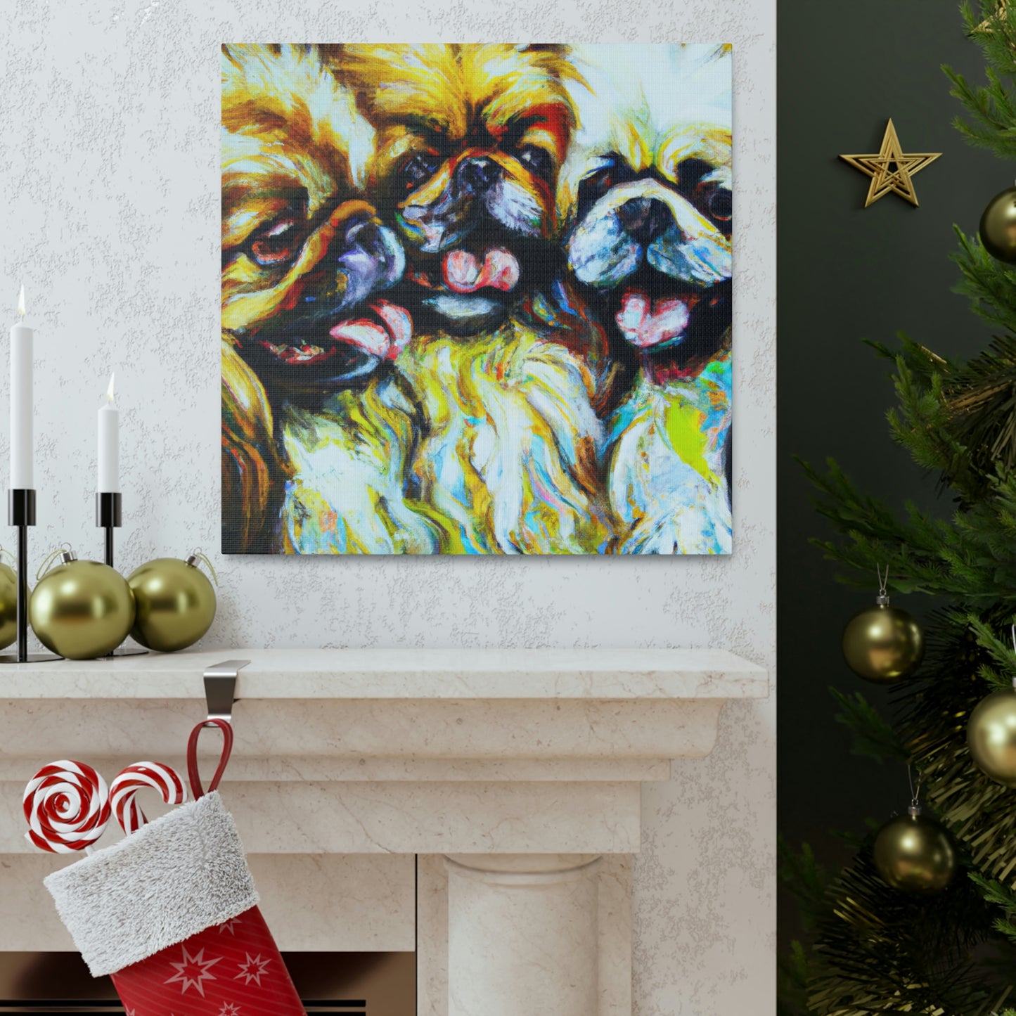 Pekingese Pride Expressionism - Canvas