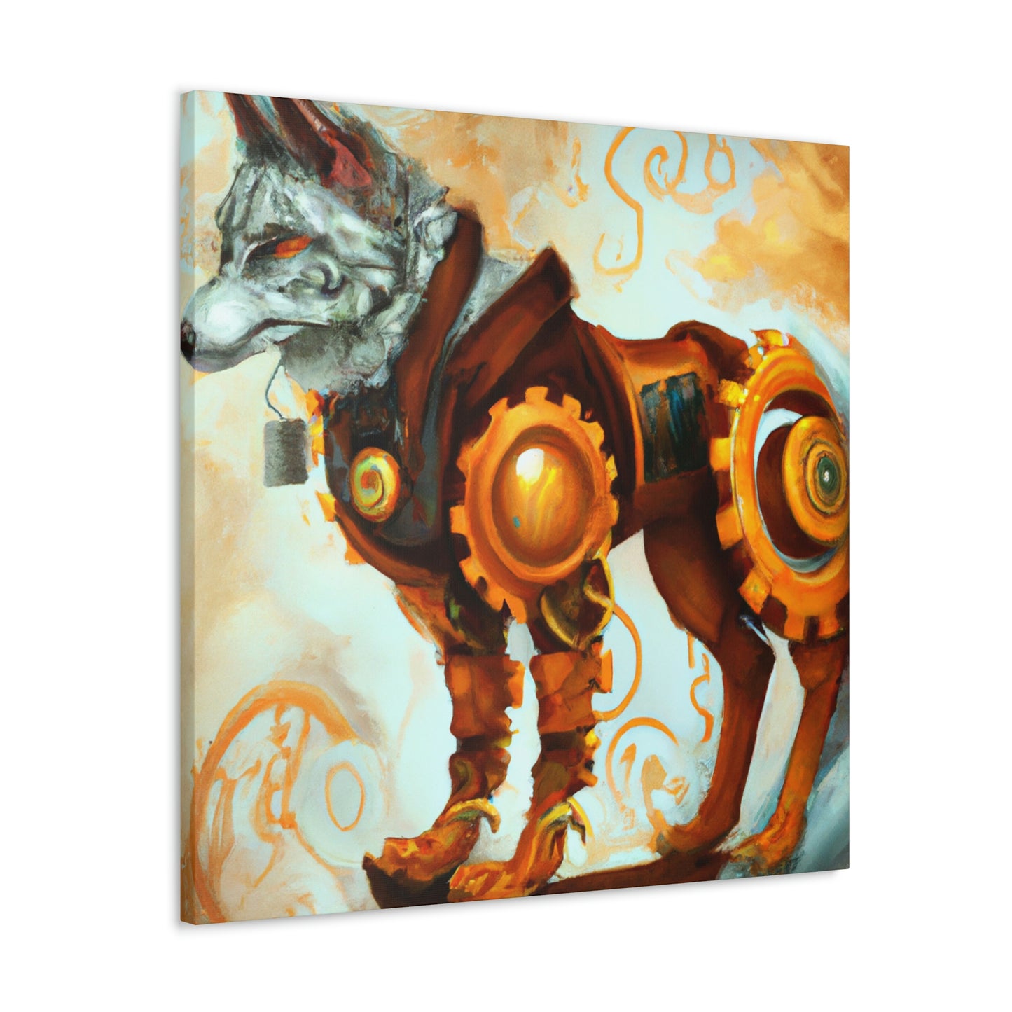 "Wolf in Steam Gears" - Canvas