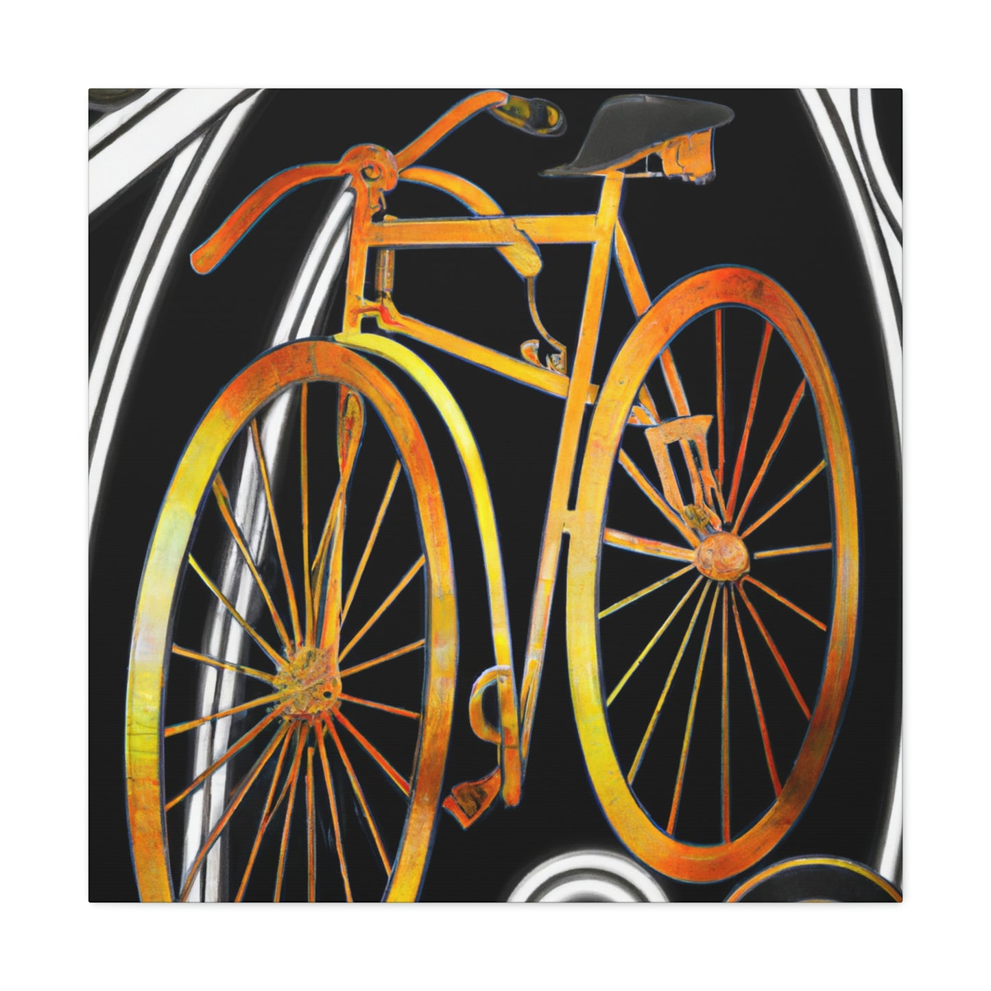 "Wheeling Art Deco Bike" - Canvas