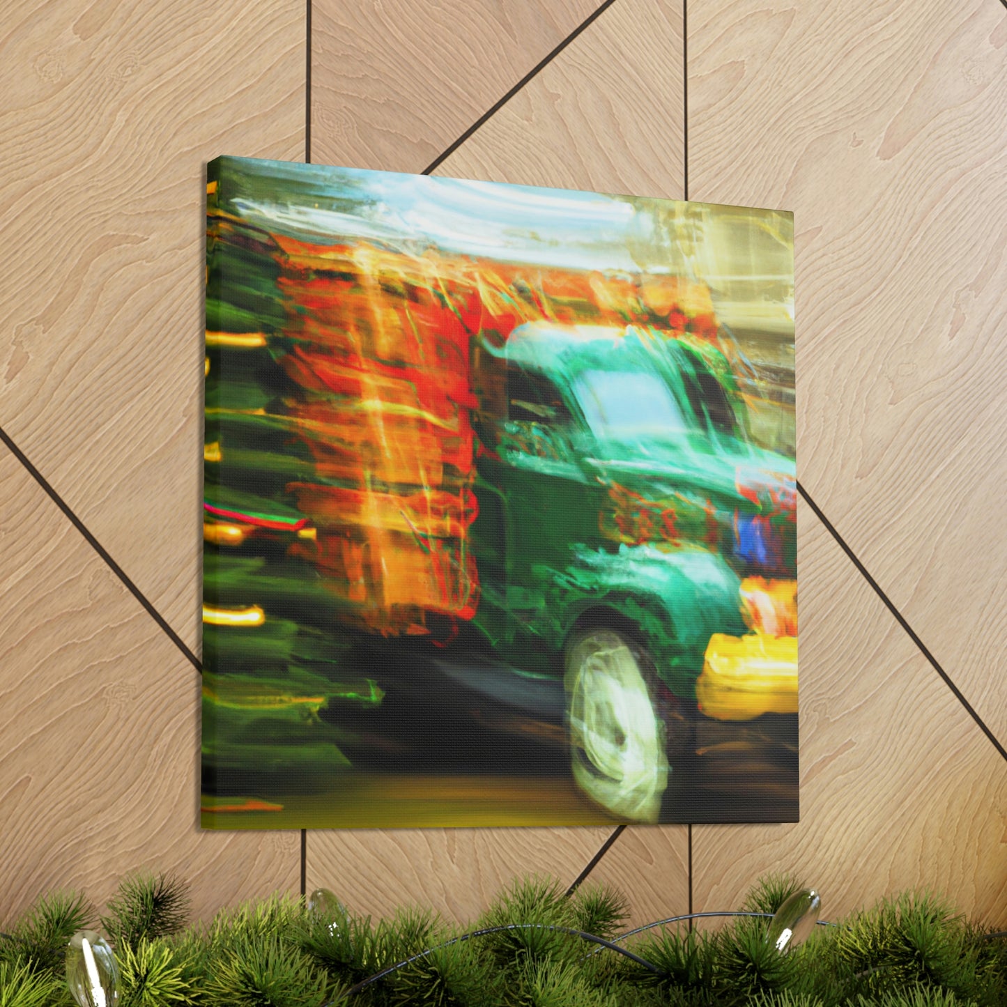 "Truck with Christmas Cheer" - Canvas