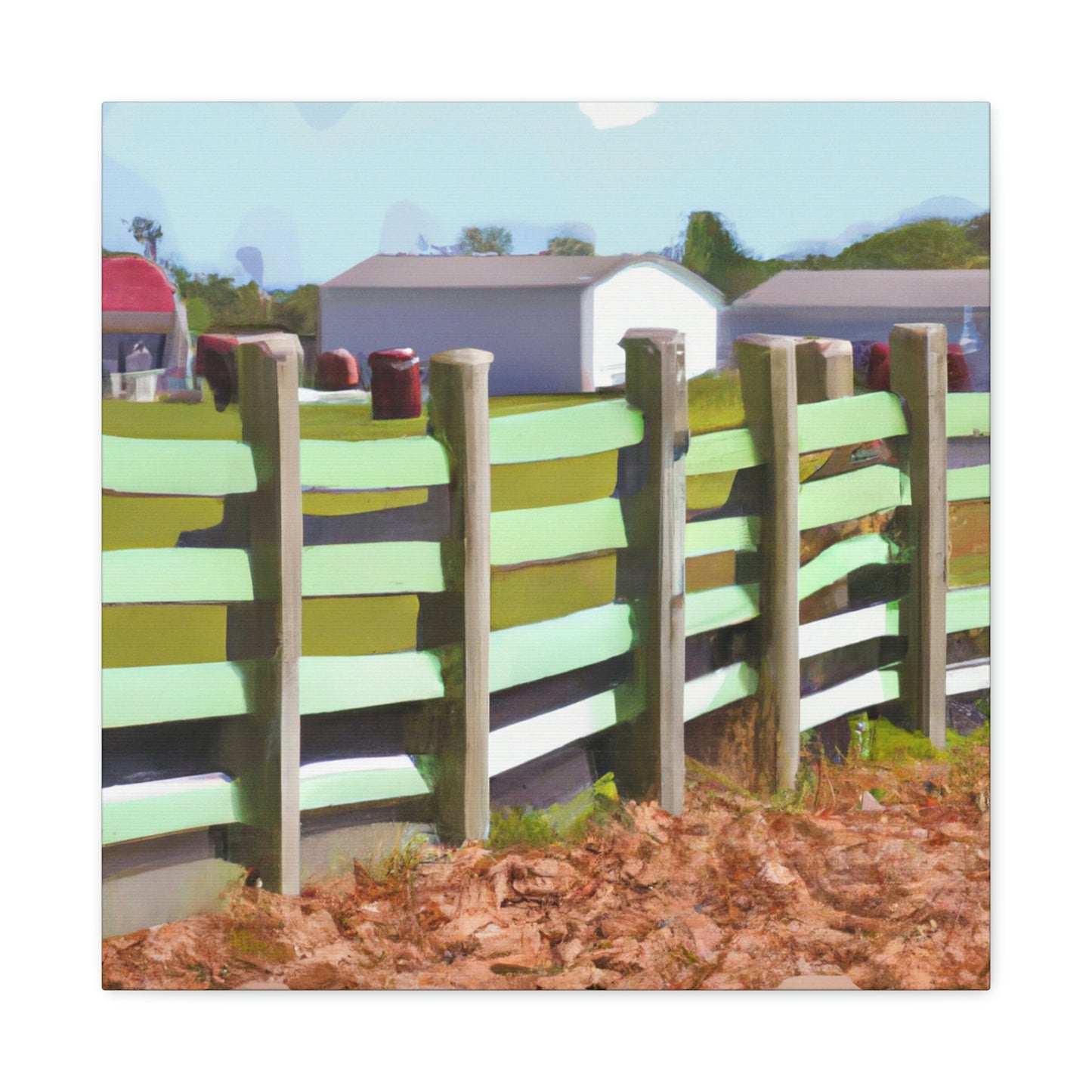 "Barnyard Fence Bouquet" - Canvas