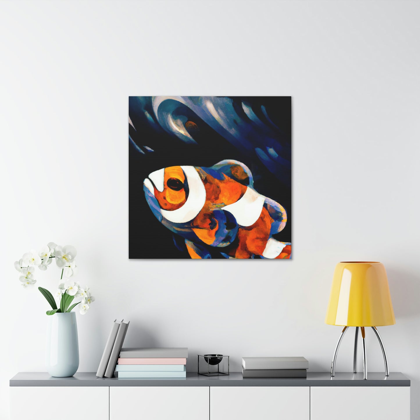 "Clownfish in Abstraction" - Canvas