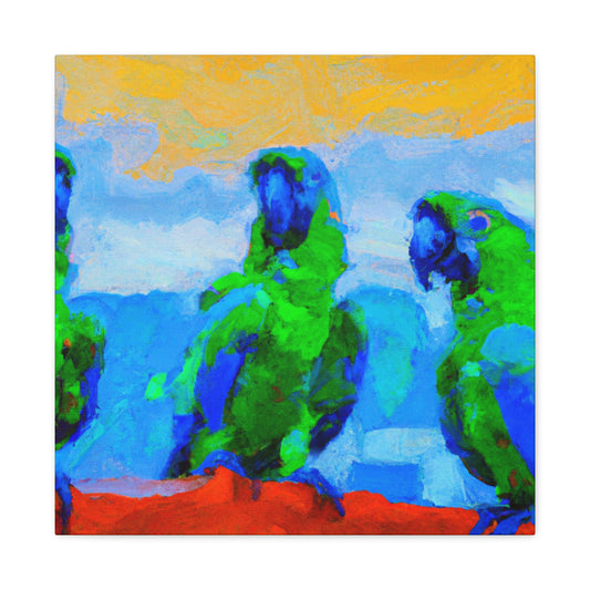 "Parrots Tinged with Passion" - Canvas