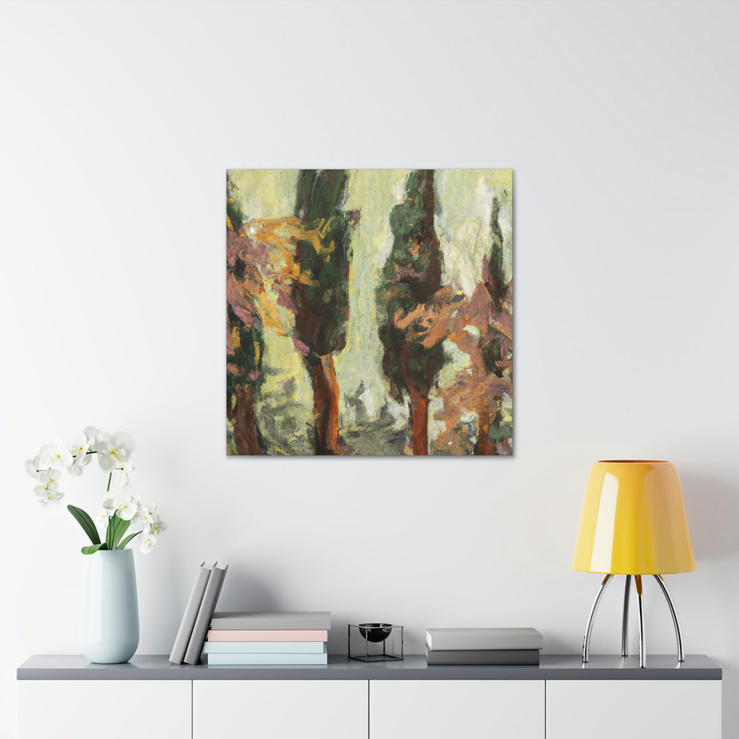 Cypress Tree Expressionism - Canvas