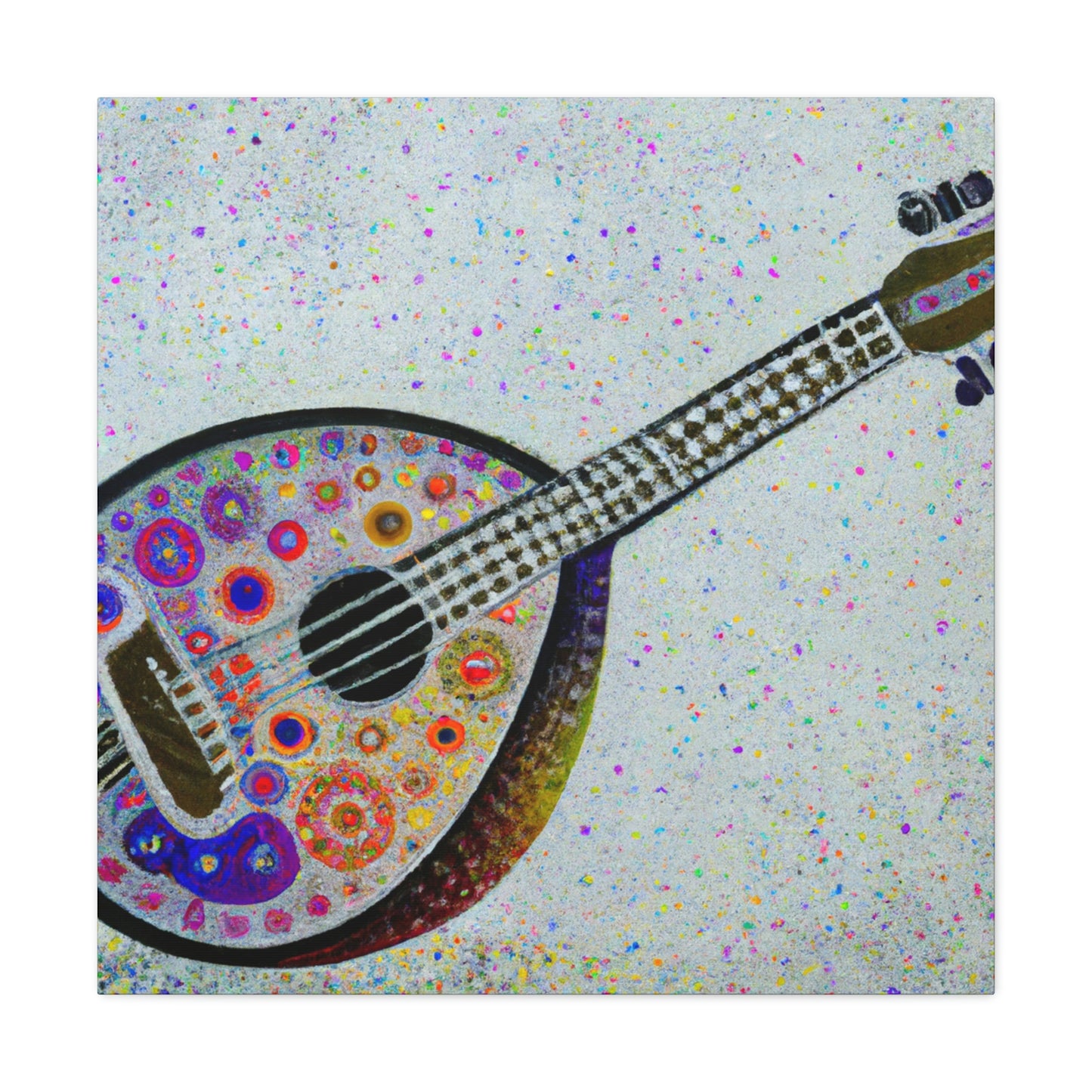 Mandolin in Pointillism - Canvas