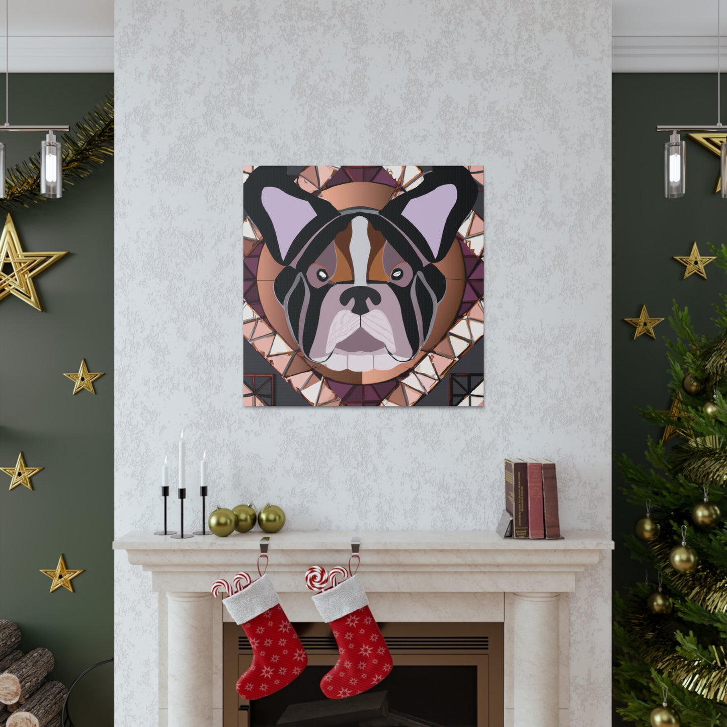 "Bulldog in Art Deco" - Canvas