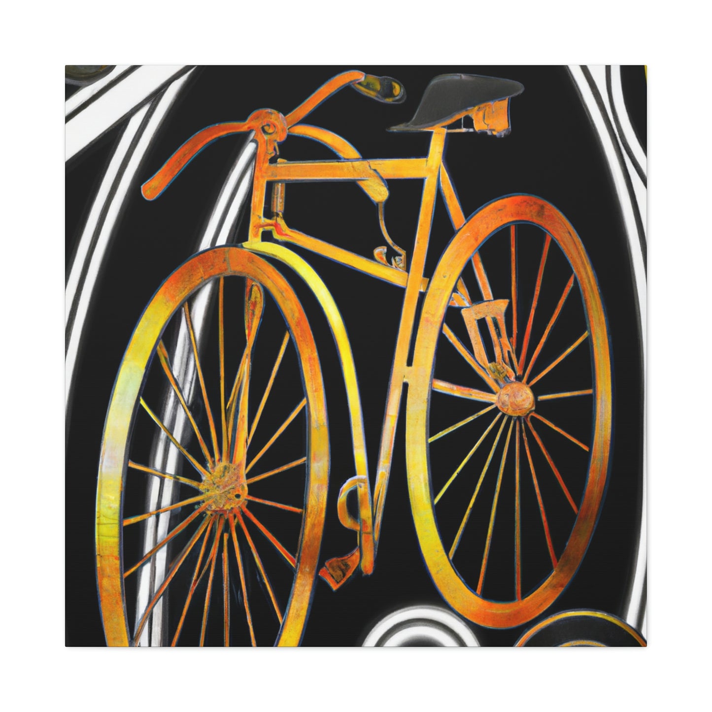 "Wheeling Art Deco Bike" - Canvas