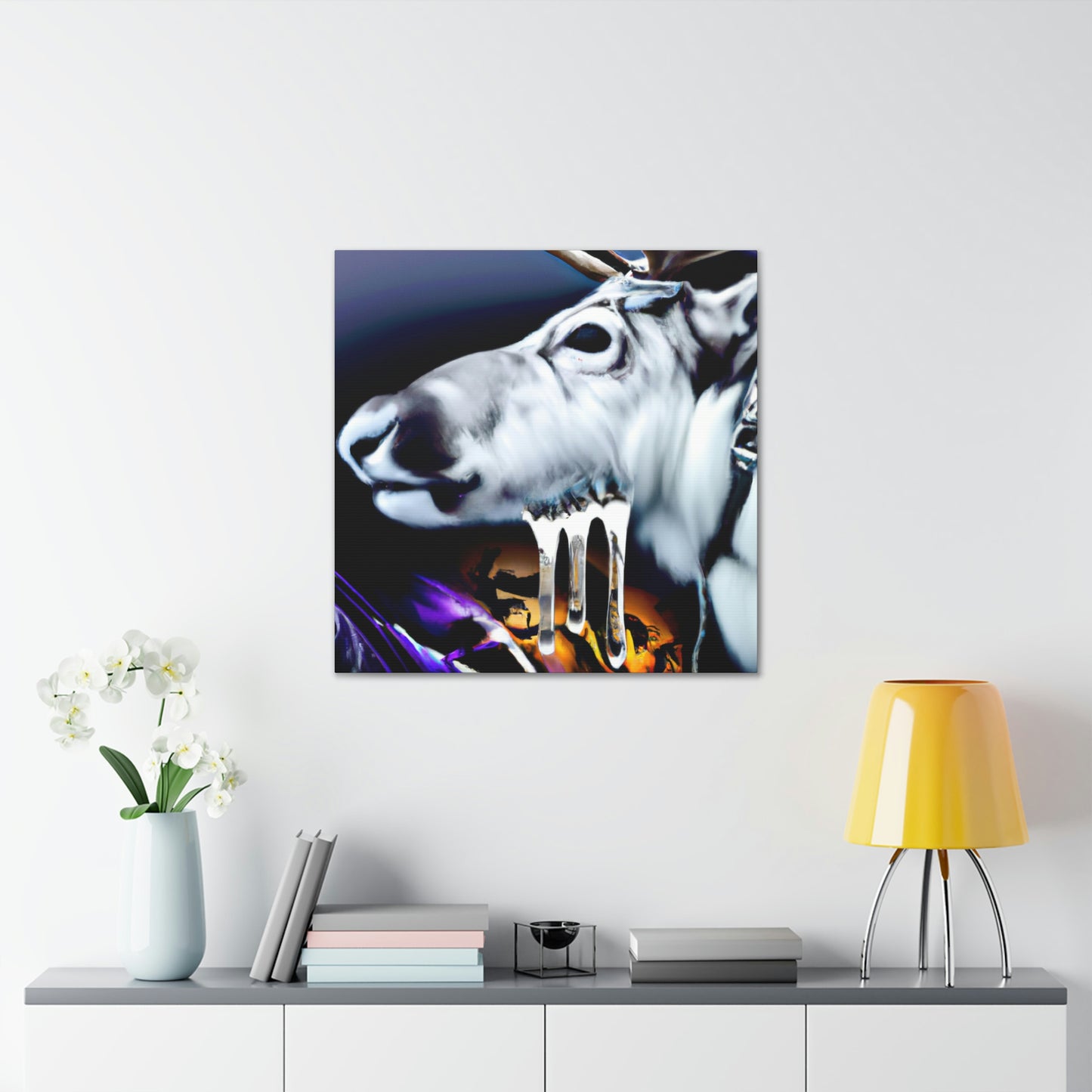 Reindeer in Hyperrealism - Canvas