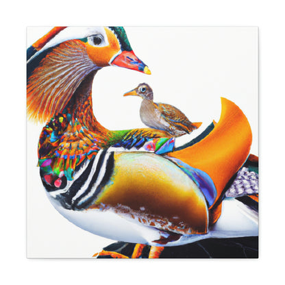 "Mandarin Ducks in Flight" - Canvas