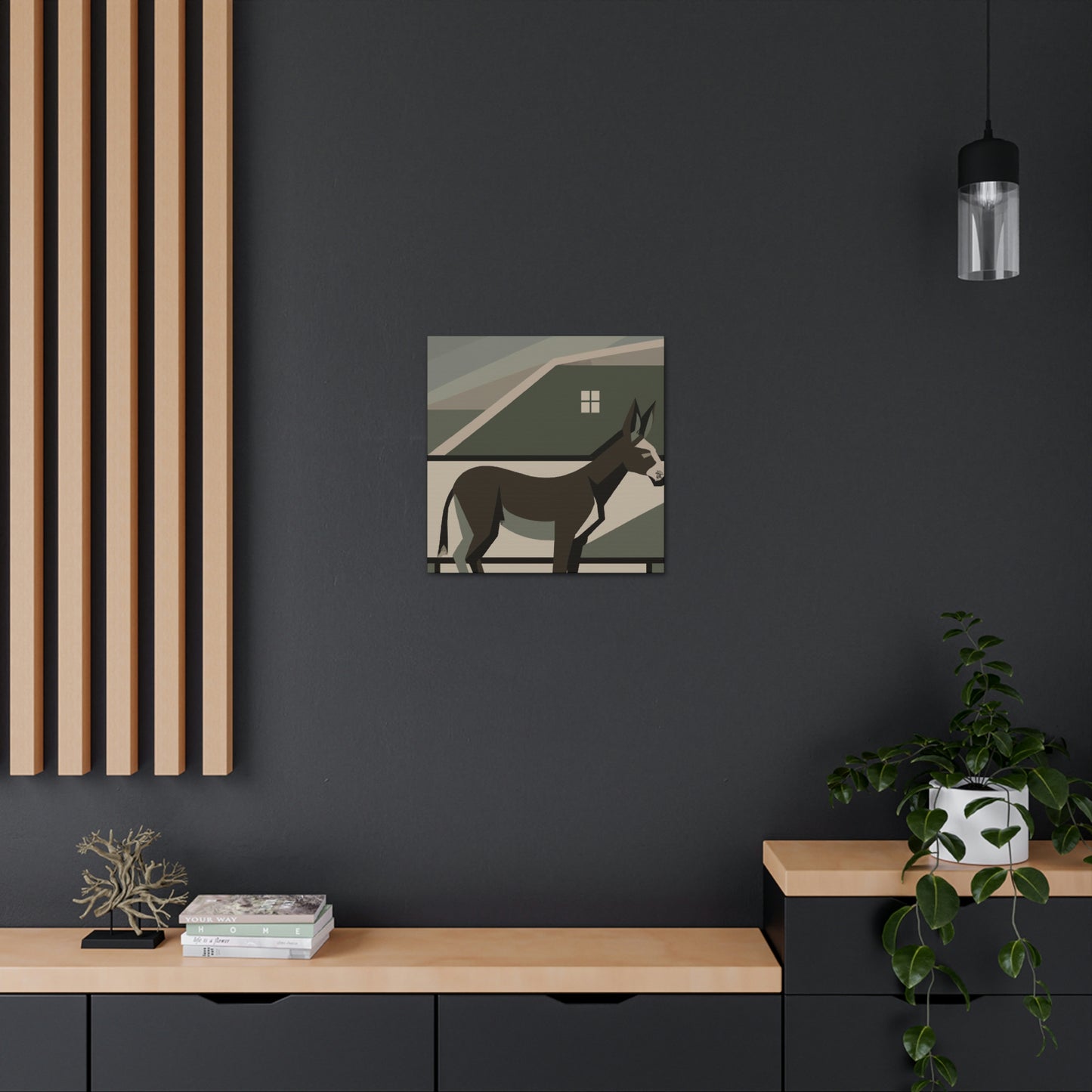 "Mules in Moonlight Deco" - Canvas