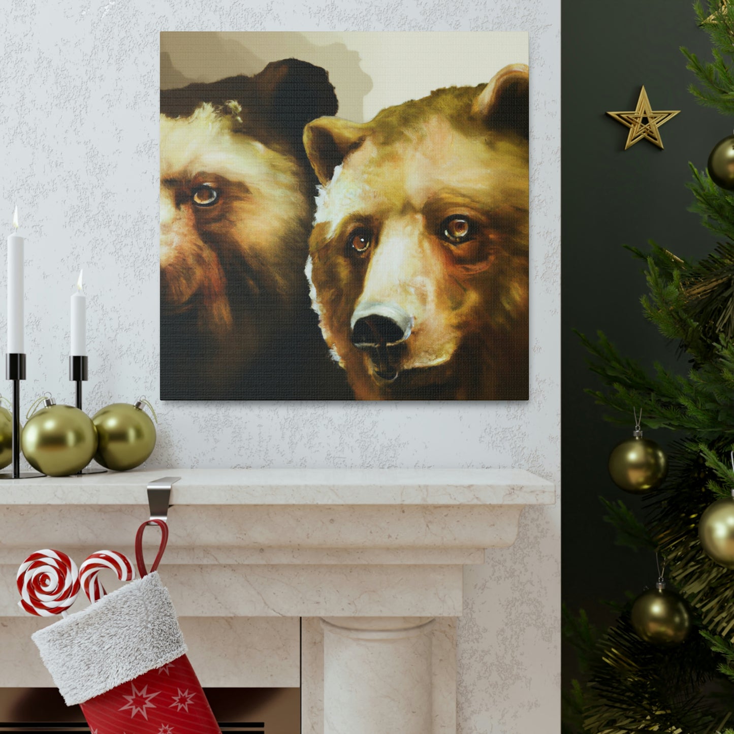 Grizzly Bear Family Portrait - Canvas