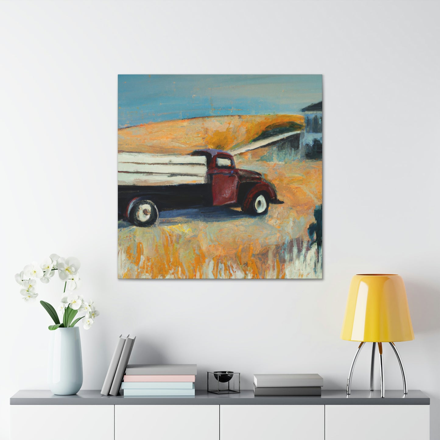 Old Pickup Truck Sunset - Canvas