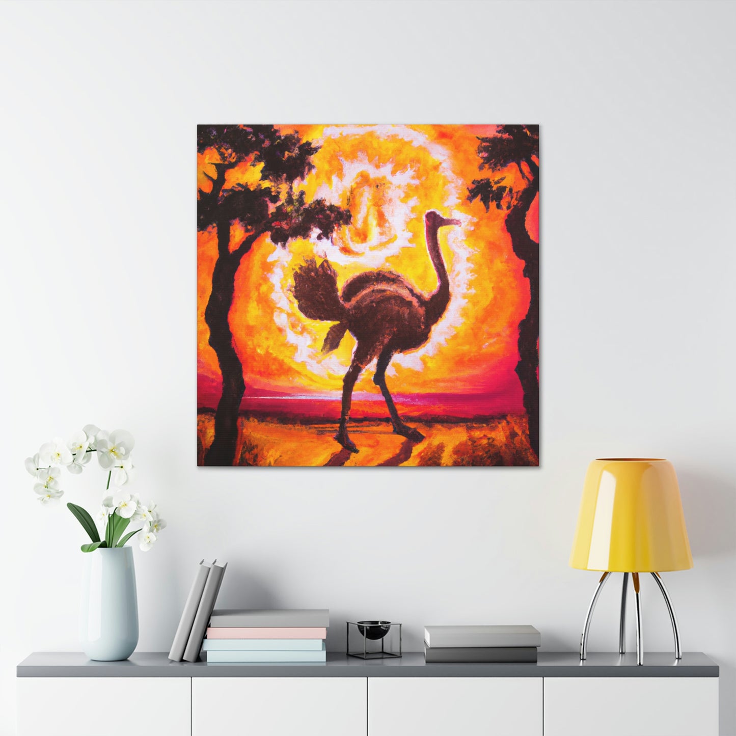 "Ostrich Plumes Deco" - Canvas