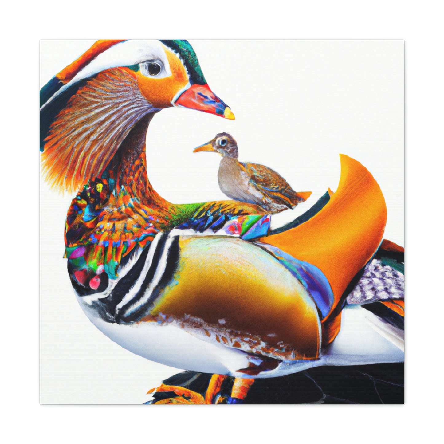 "Mandarin Ducks in Flight" - Canvas