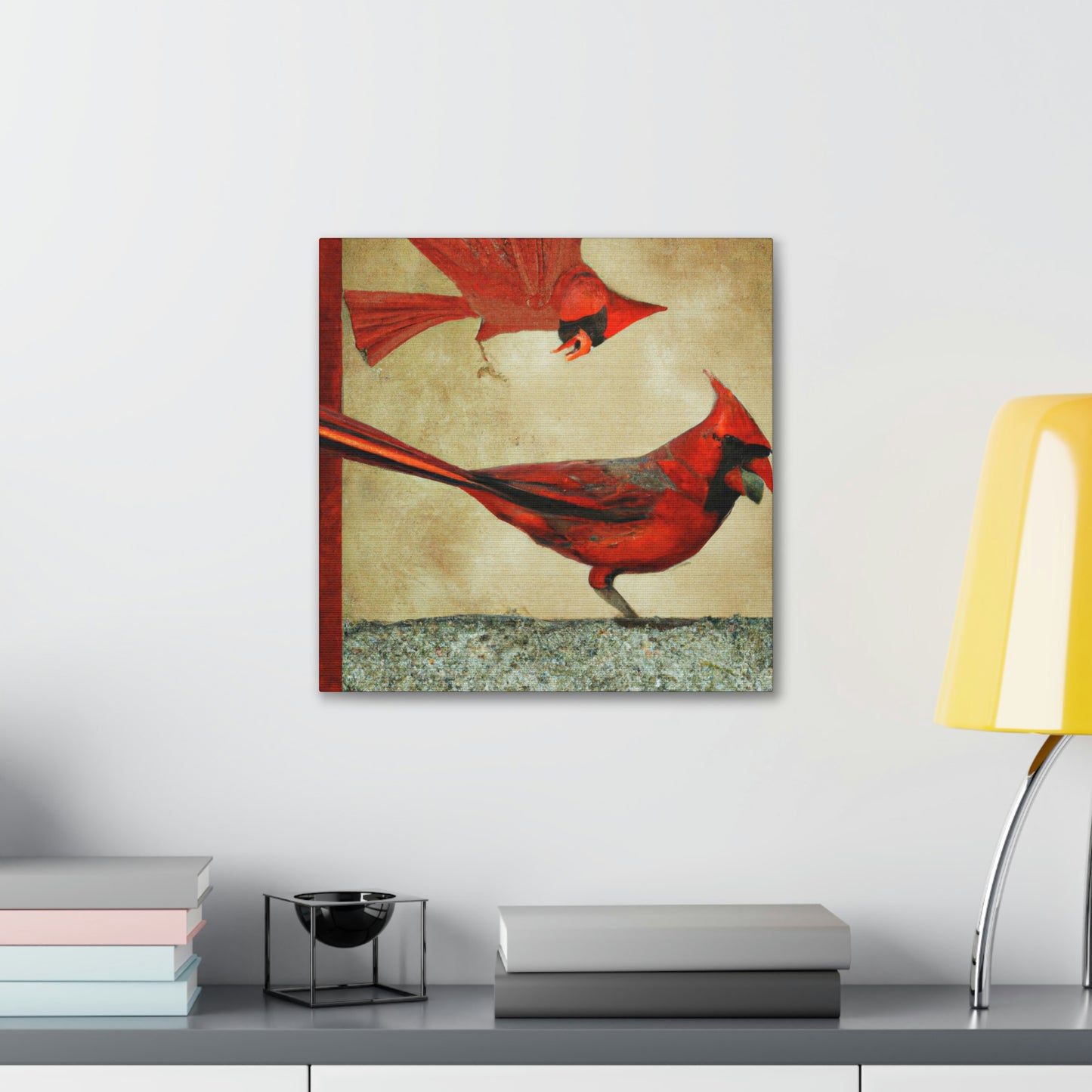 "Cardinal in Art Deco" - Canvas