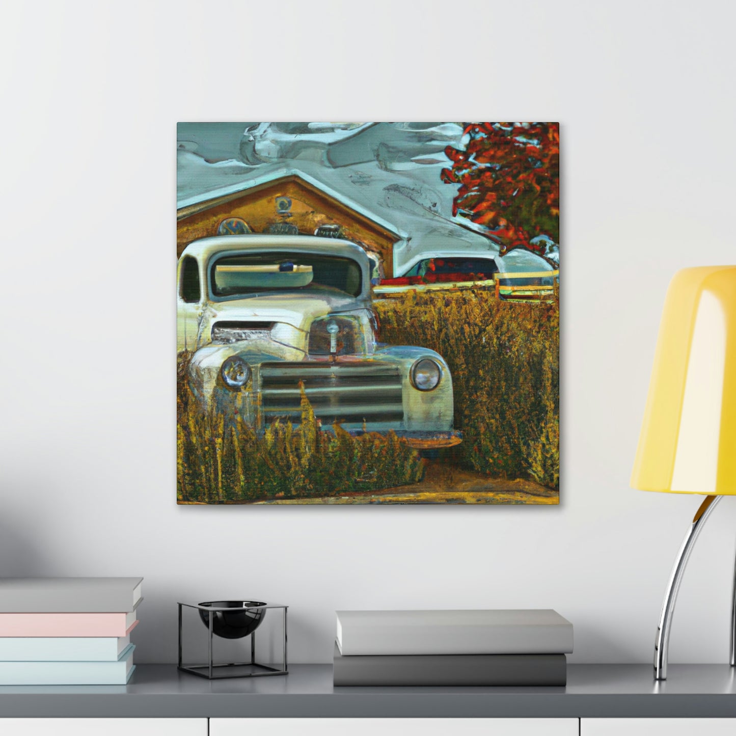 "Rustic Retreat Truckscape" - Canvas