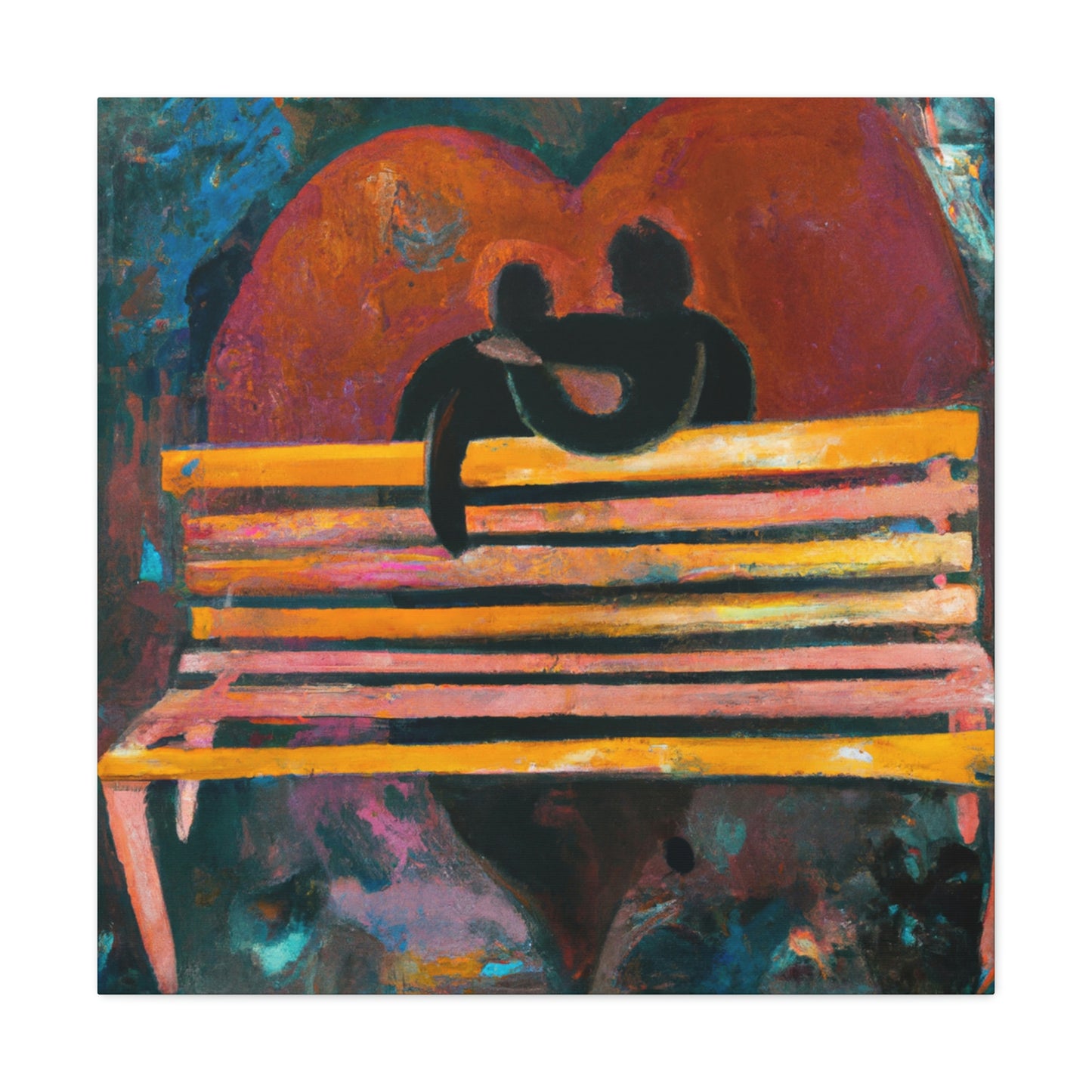 Love on a Bench - Canvas