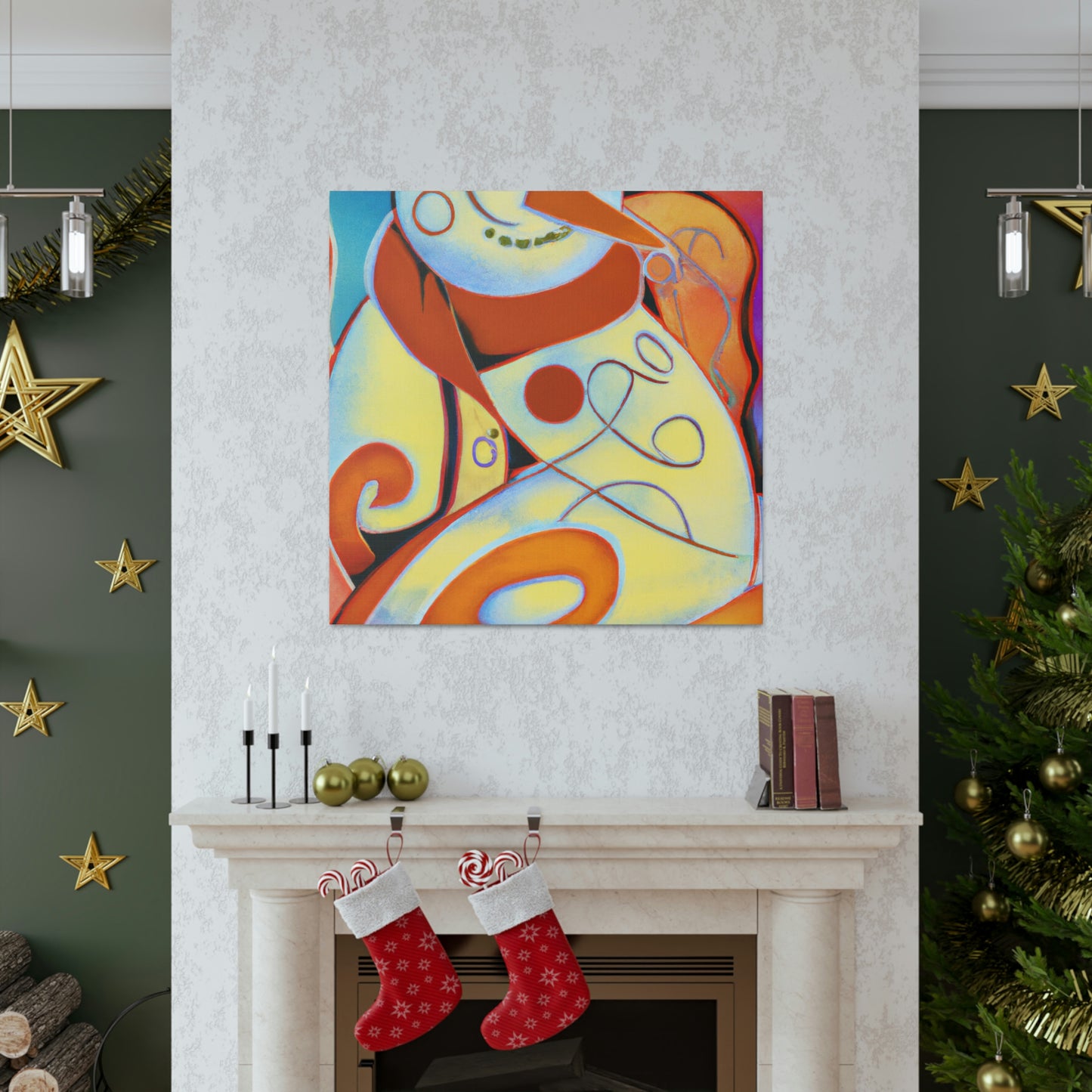 Snowy Art Deco Joy - Canvas