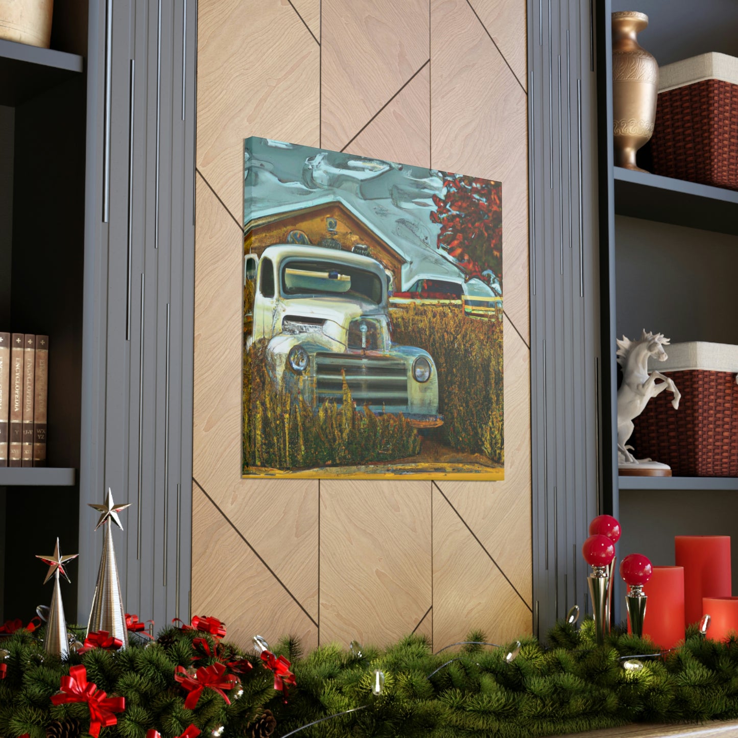 "Rustic Retreat Truckscape" - Canvas