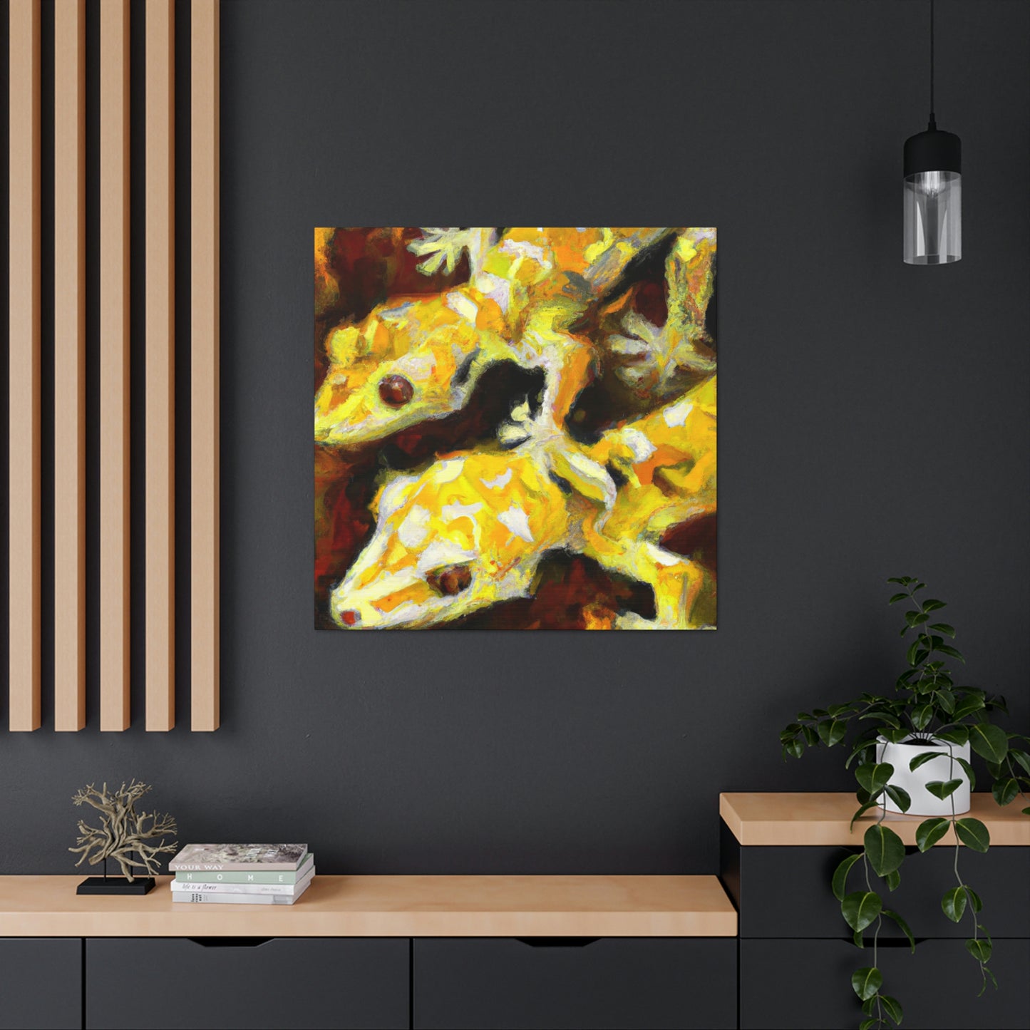 Crested Gecko Expressionism - Canvas