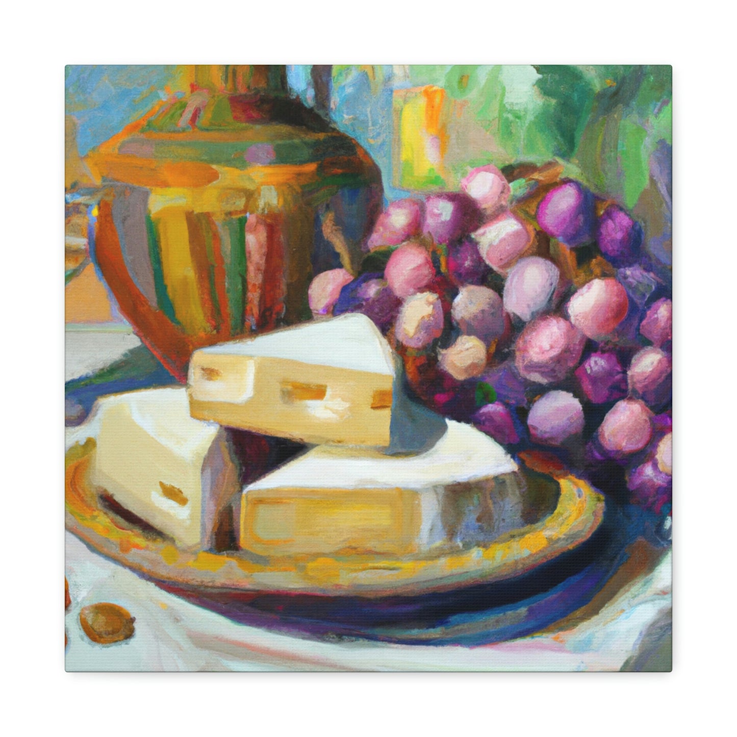 "Cheese and Grapes Feast" - Canvas