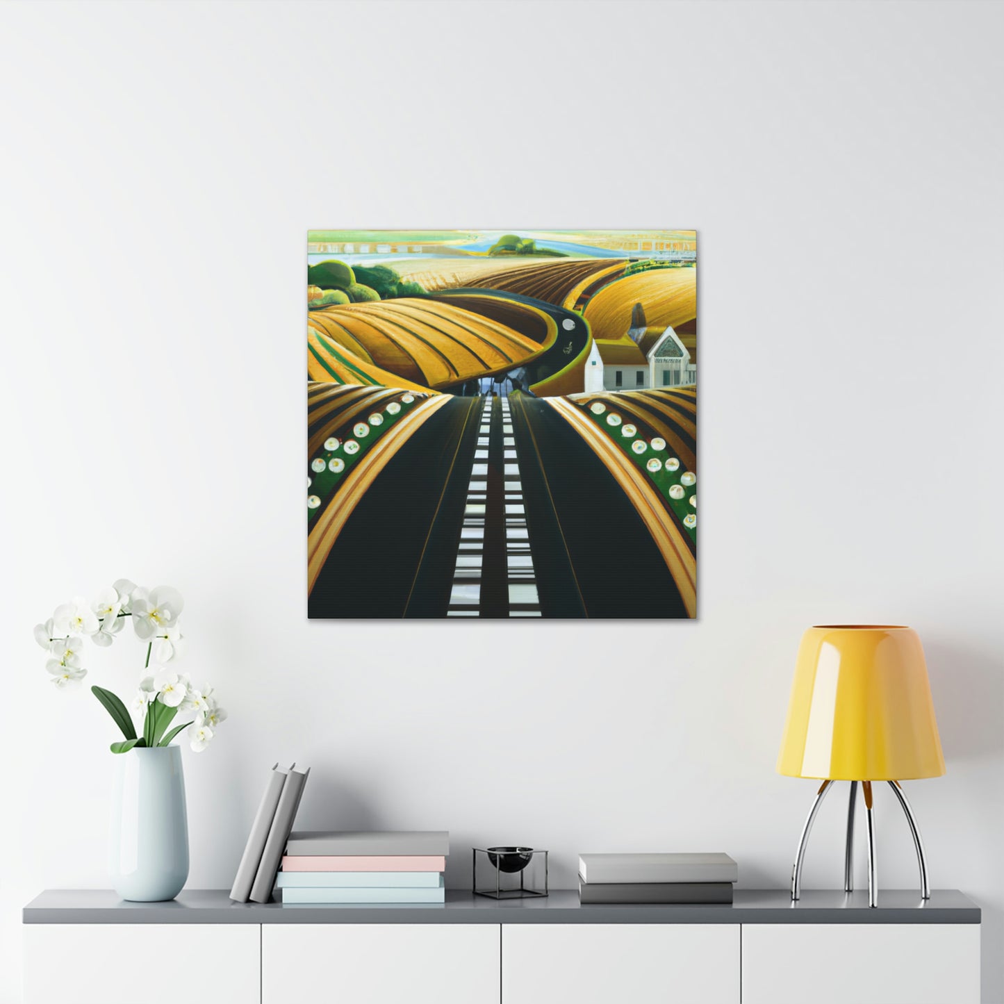 "Country Road in Art Deco" - Canvas