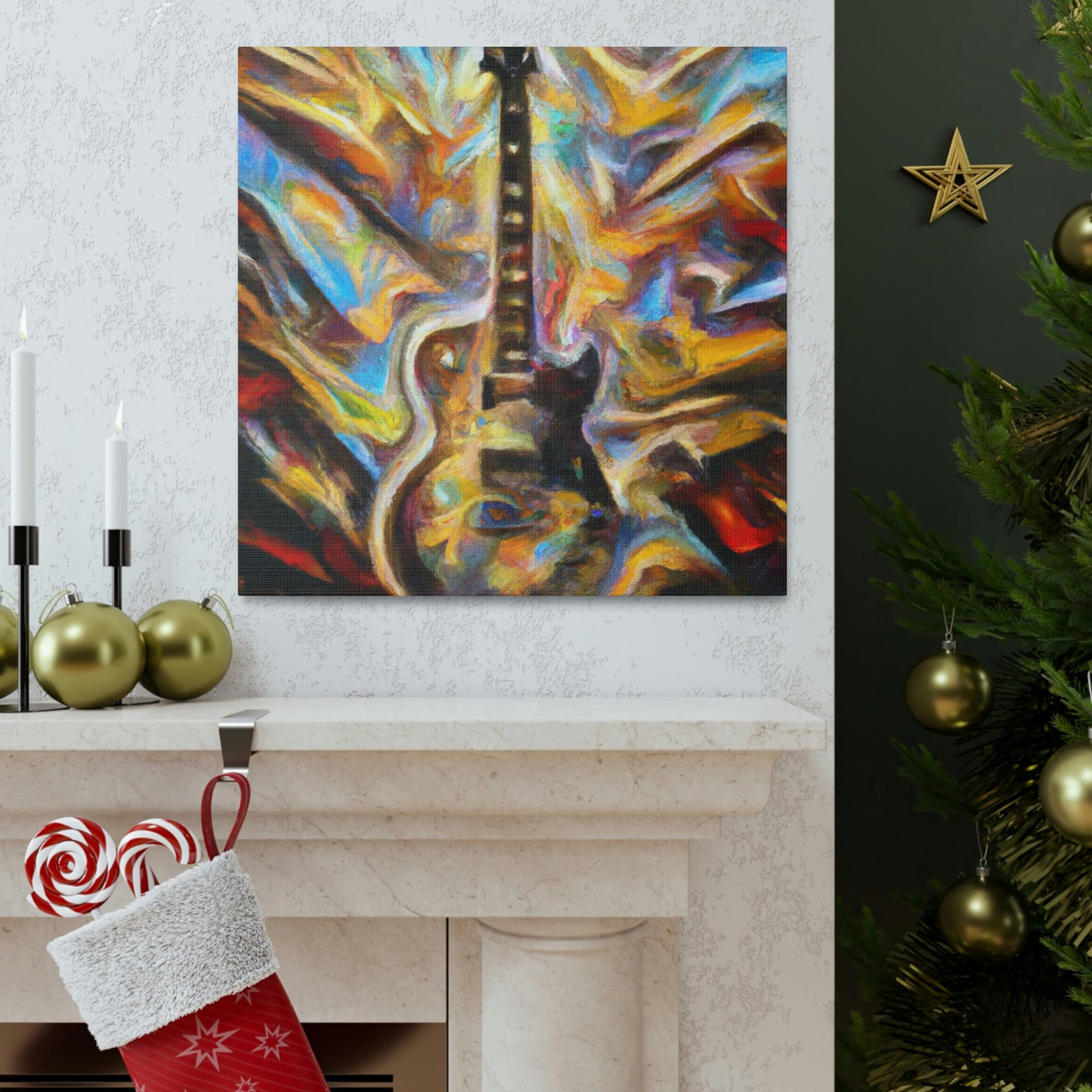 "Electric Guitar Eruption" - Canvas