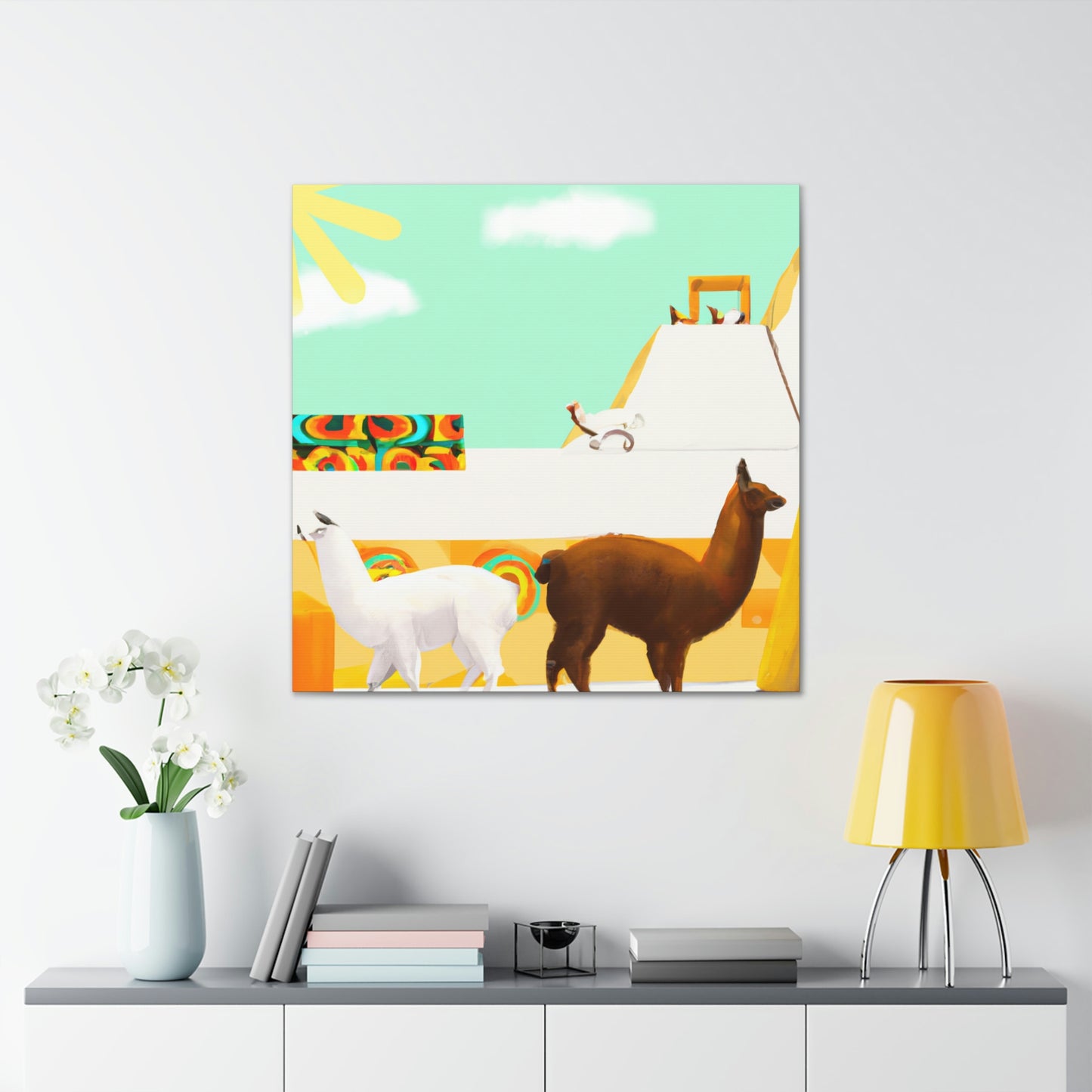 Llama in Art Deco - Canvas