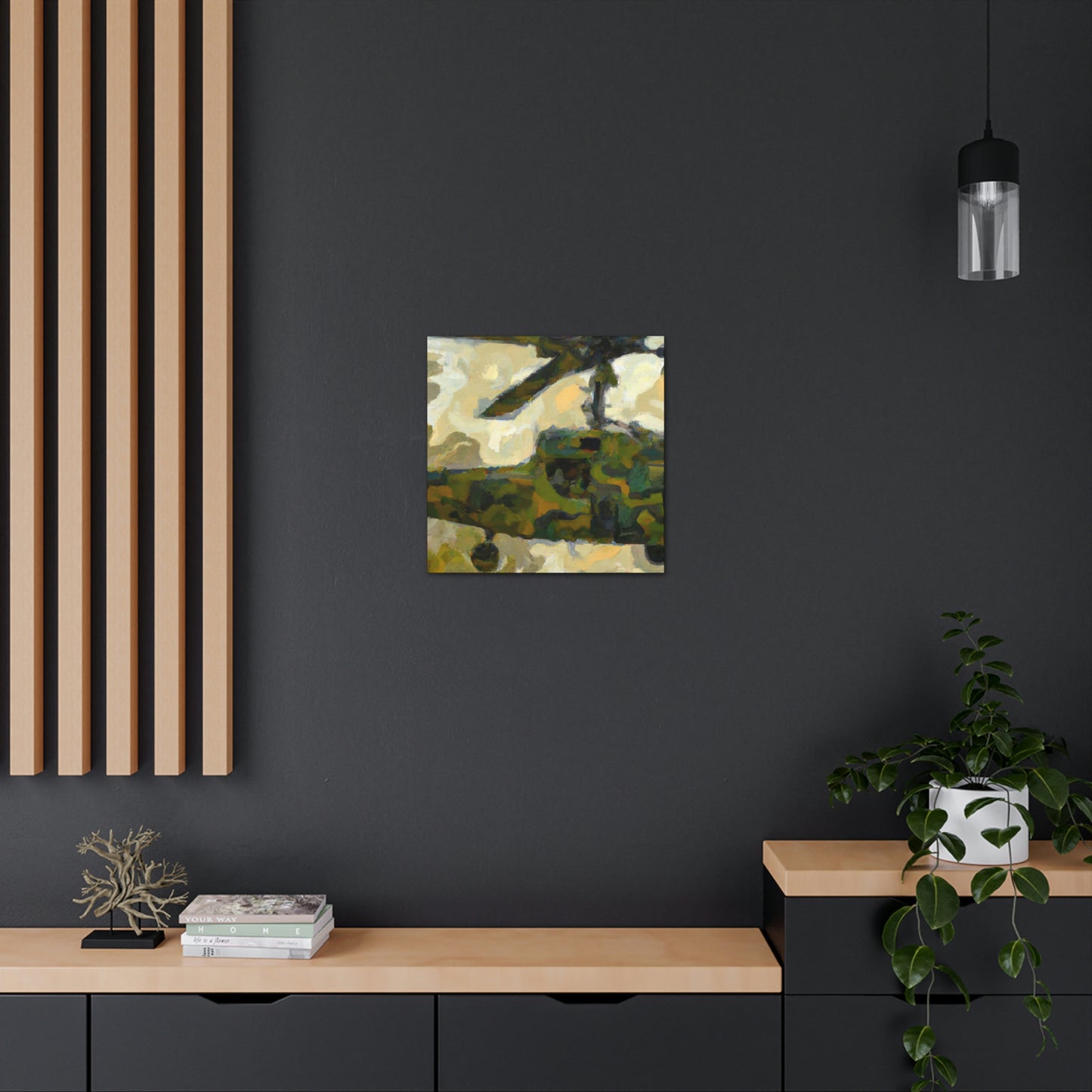 Helicopter in Flight - Canvas