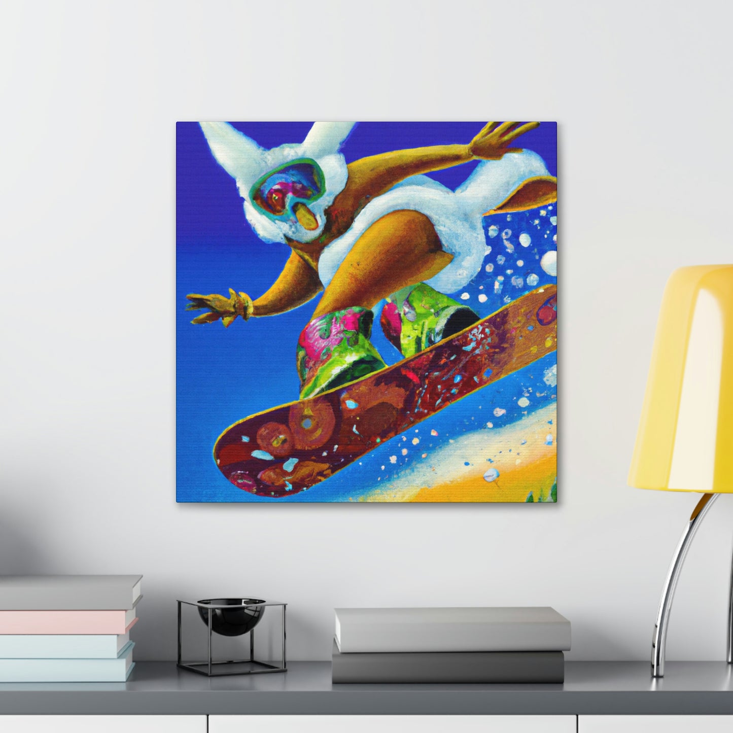 "Snow Boarding Deco Splendor" - Canvas