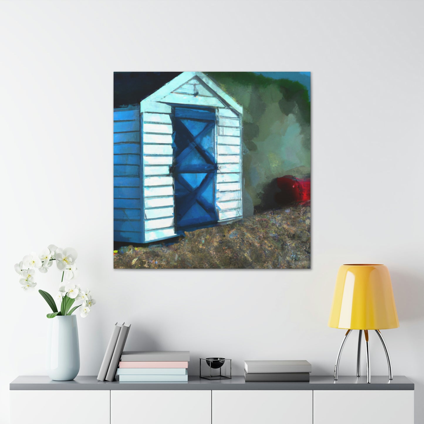 "Beach Hut at Sunrise" - Canvas