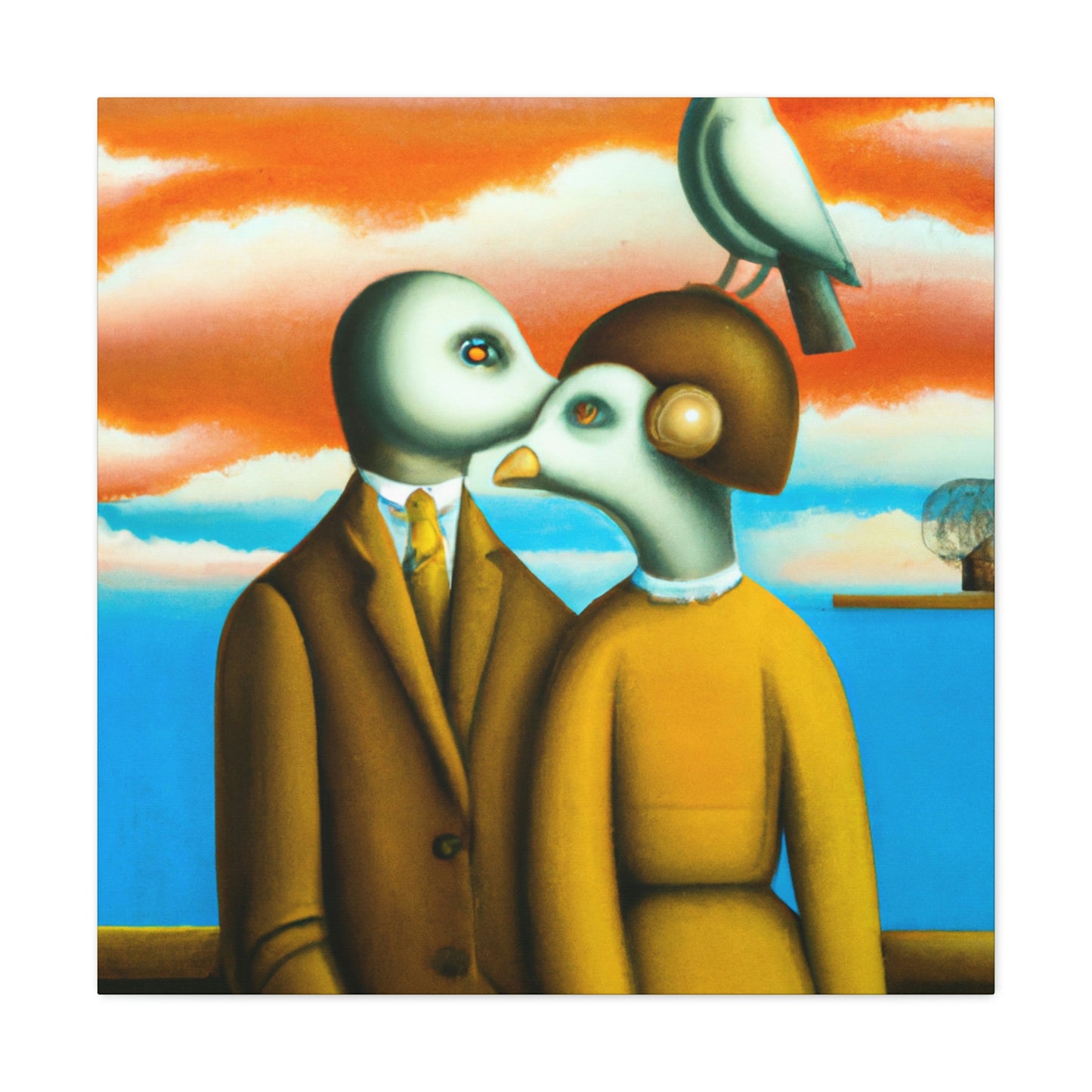 "Lovebirds in Surrealism - Canvas