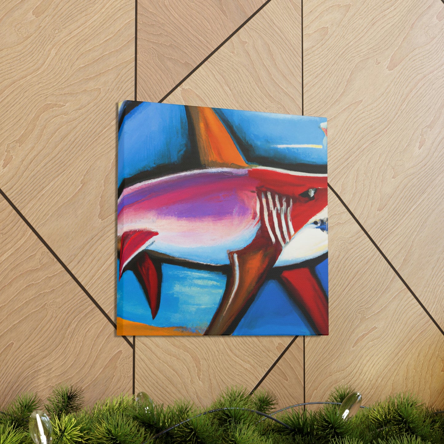 "Fearsome Shark Swimming" - Canvas