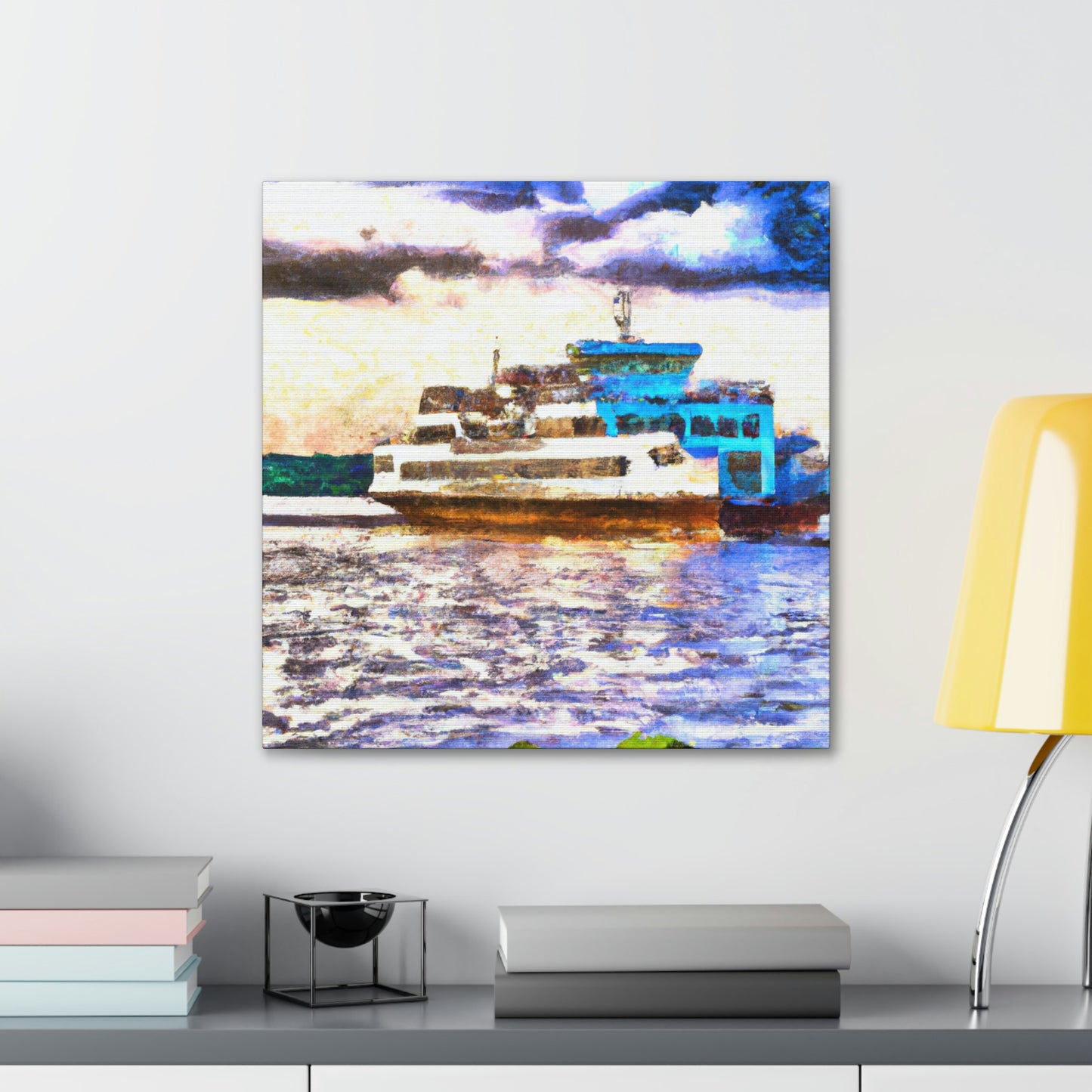 Ferry at Nightfall - Canvas