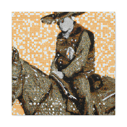 "Saddle in Pointillism" - Canvas